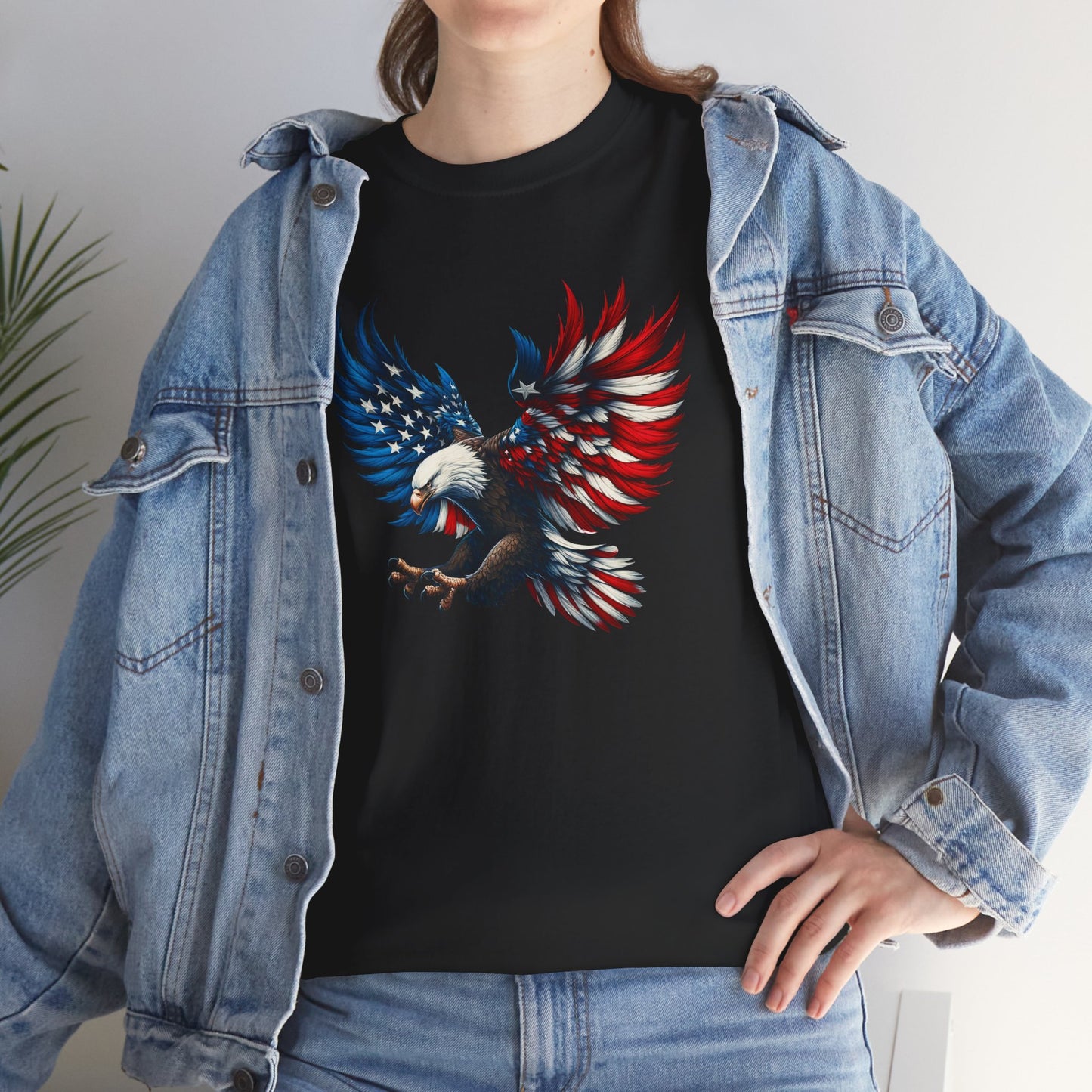 Princess Grace Patriotic Eagle Unisex Heavy Cotton Tee Bold USA Graphic Shirt
