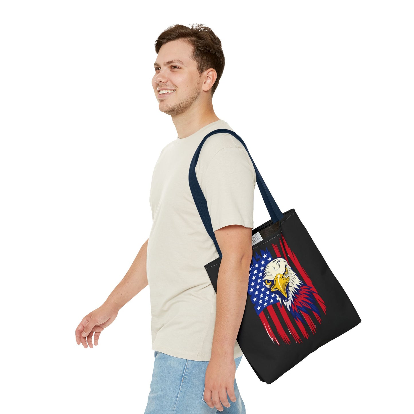 Princess Grace Patriotic Eagle Tote Bag USA Flag Design for Independence Day and Everyday Use