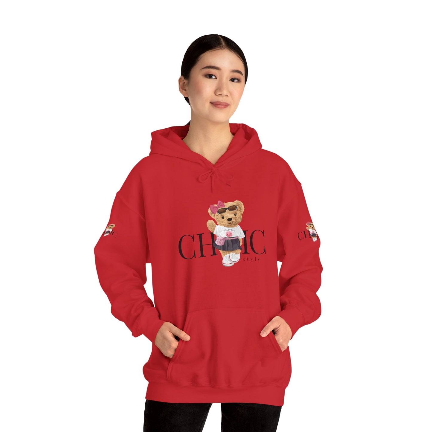Princess Grace Chic Style Bear Unisex Hooded Sweatshirt Cute and Cozy Fashion