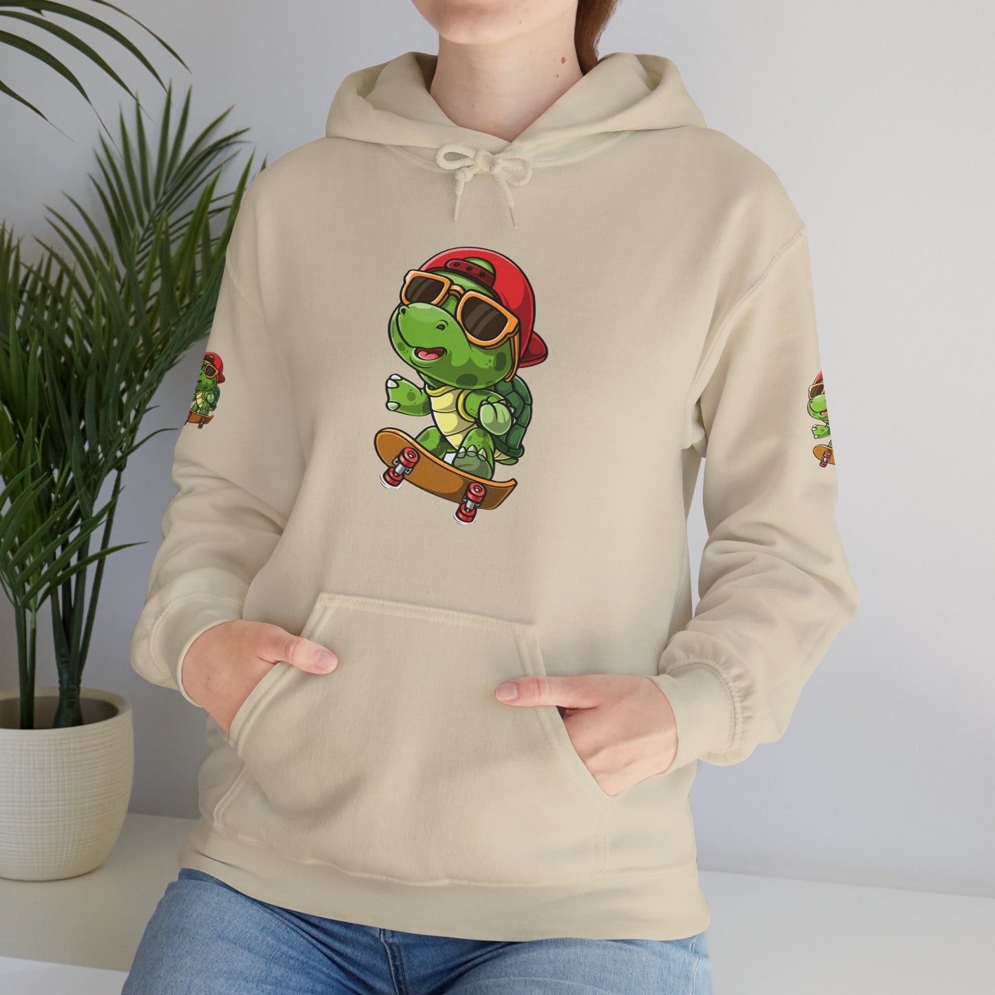 Princess Grace Cool Skateboarding Turtle Unisex Hoodie Fun and Stylish