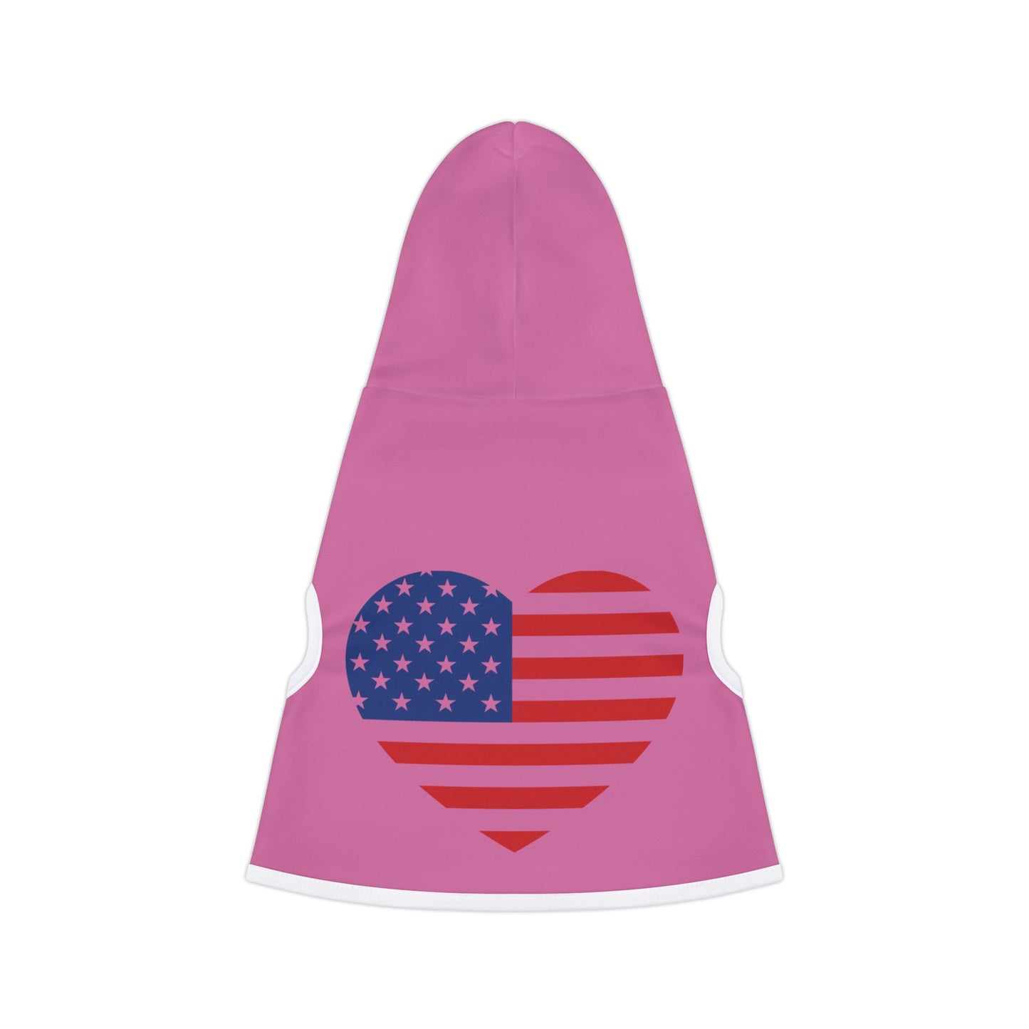Princess Grace Patriotic Pet Hoodie Pink Heart American Flag Design