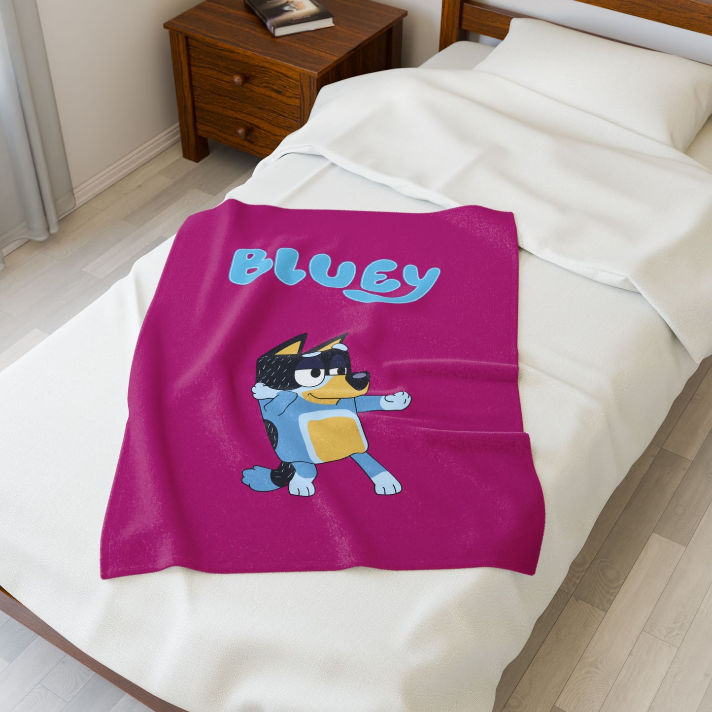 Princess Grace Bluey Velveteen Plush Blanket Cozy Kids Throw for Playtime & Snuggles