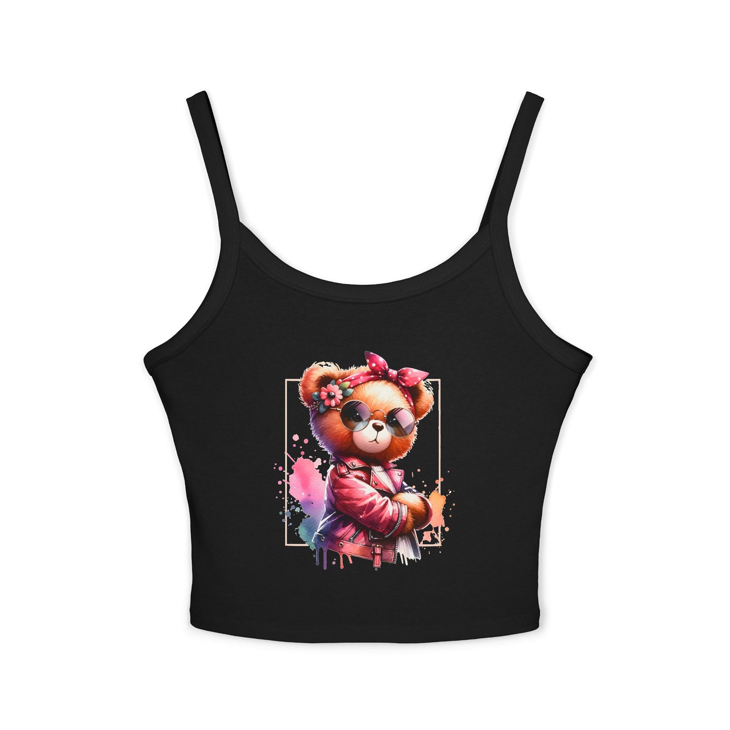 Princess Grace Cute Graphic Women's Spaghetti Strap Tank Top Trendy Bear Design
