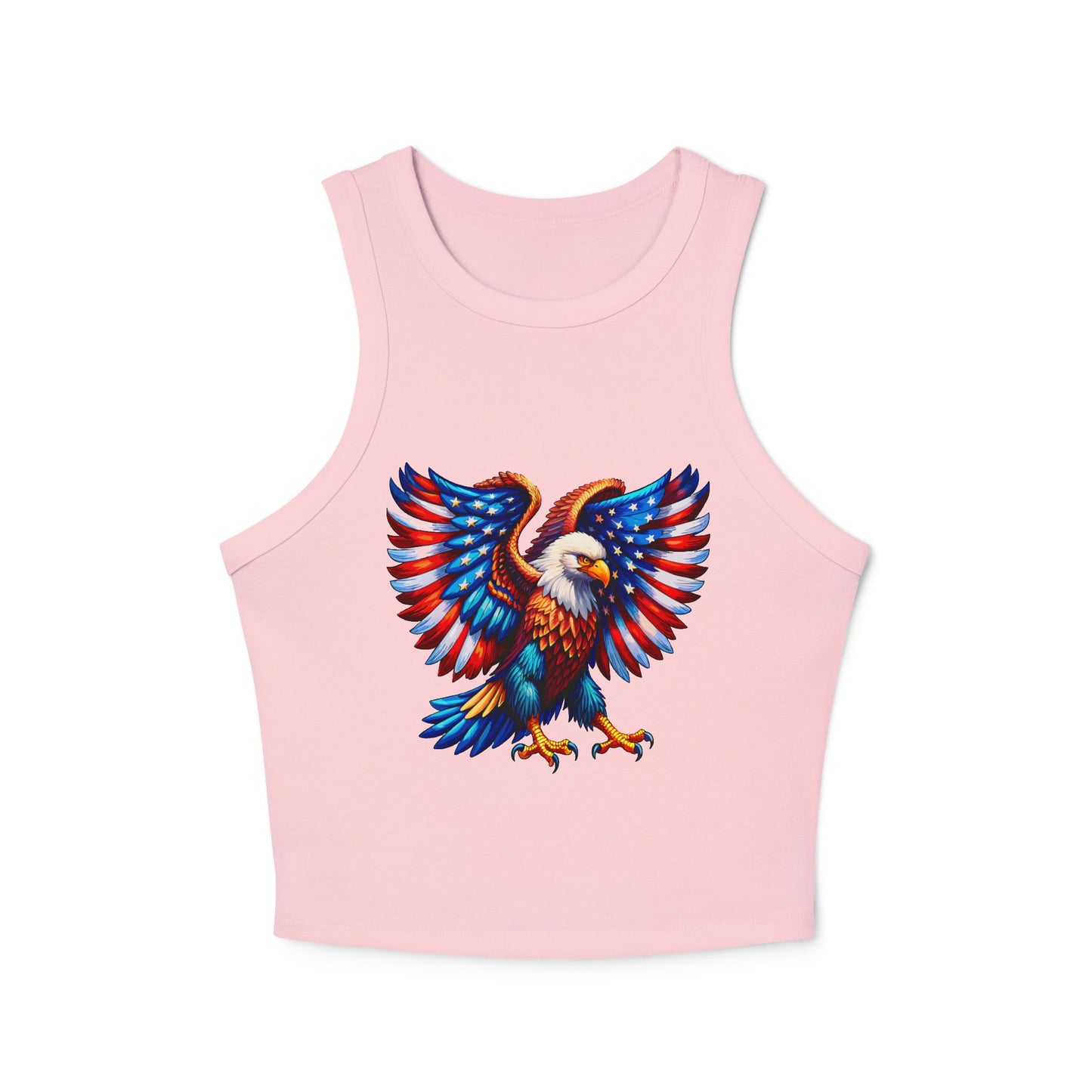 Princess Grace Patriotic Eagle Racer Tank Top for Women