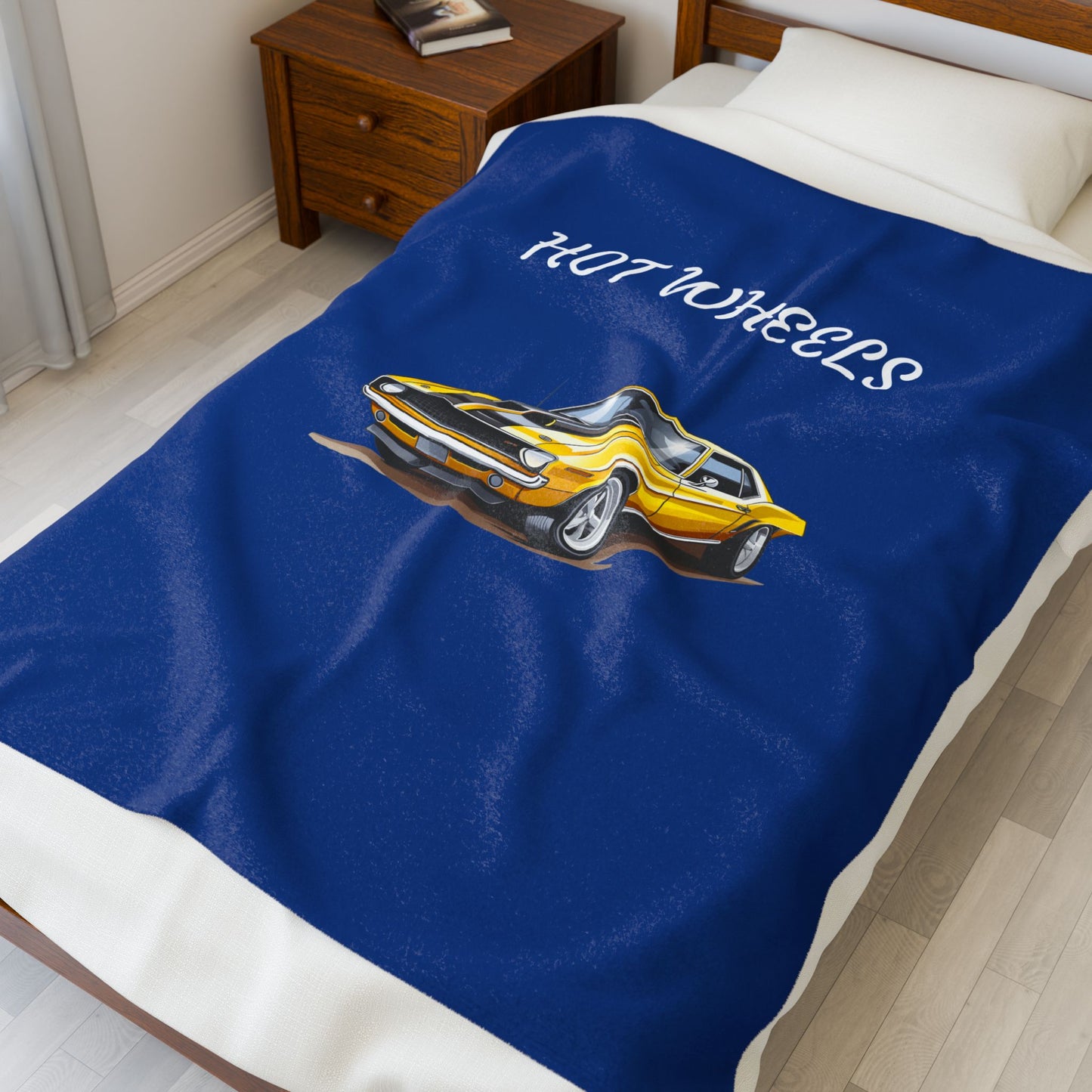 Princess Grace Hot Wheels Velveteen Plush Blanket Cozy Car Themed Throw for Auto Enthusiasts