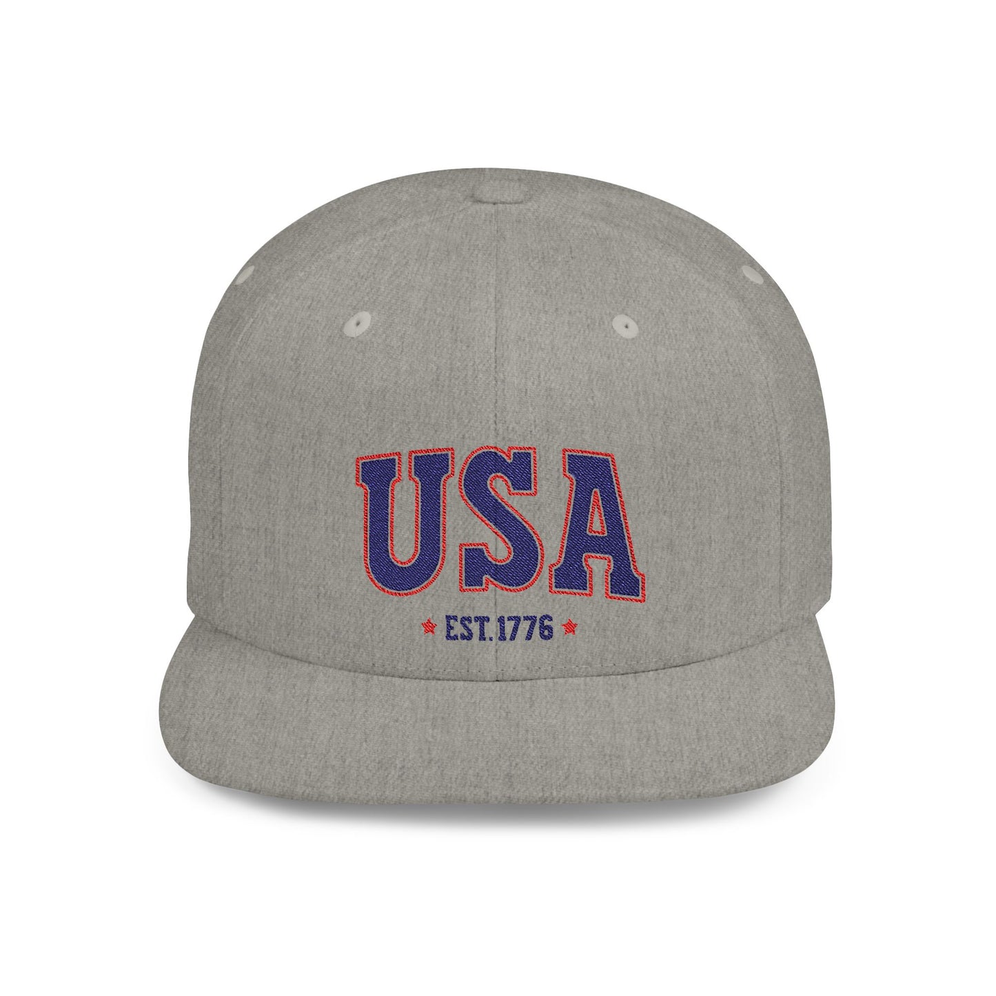Princess Grace USA Flat Bill Snapback Hat Patriotic Style, Perfect for Holidays & Outdoor Events