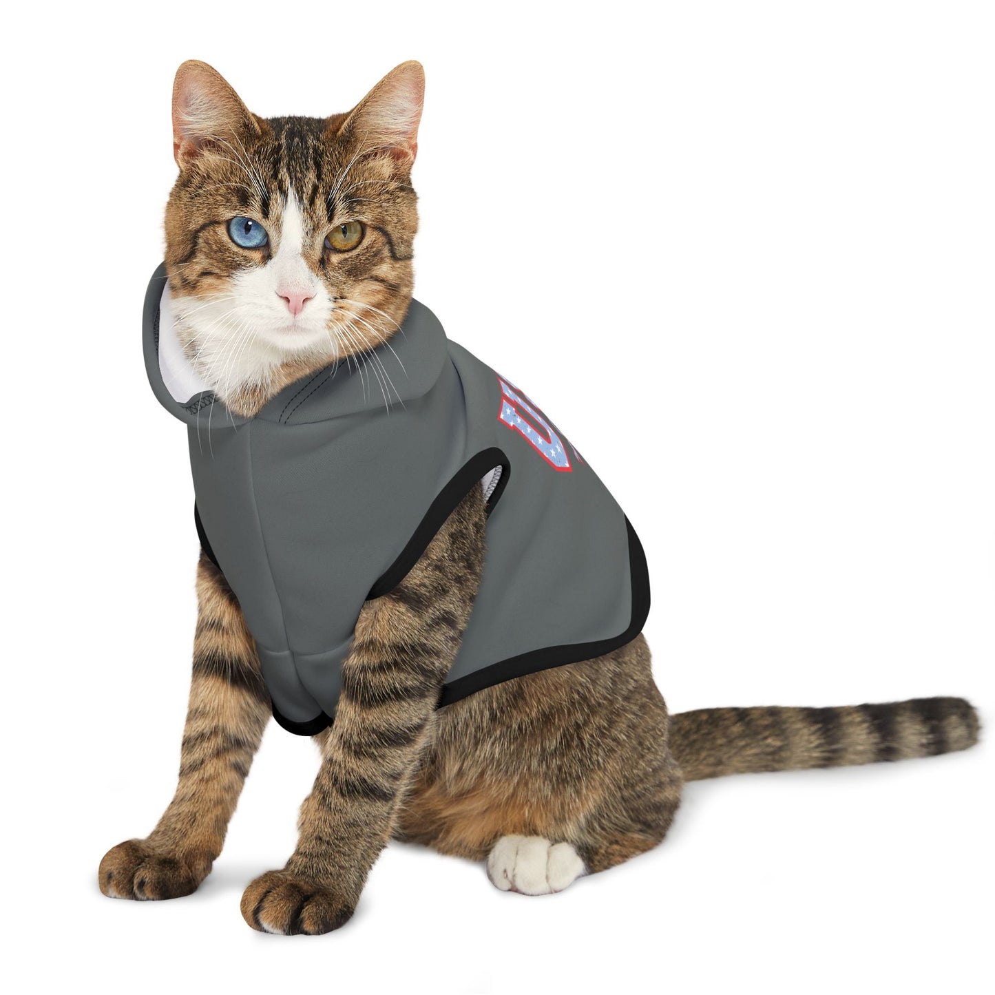 Princess Grace USA Stars & Stripes Pet Hoodie Stylish Dog Sweater for Festivals & Holidays