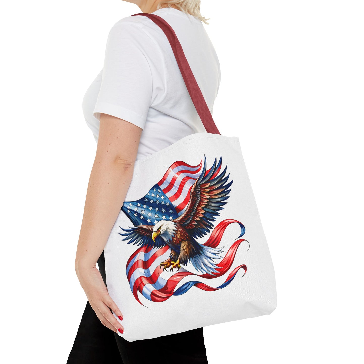 Princess Grace Patriotic Eagle Tote Bag - American Flag Design Perfect for Independence Day & Everyday Use