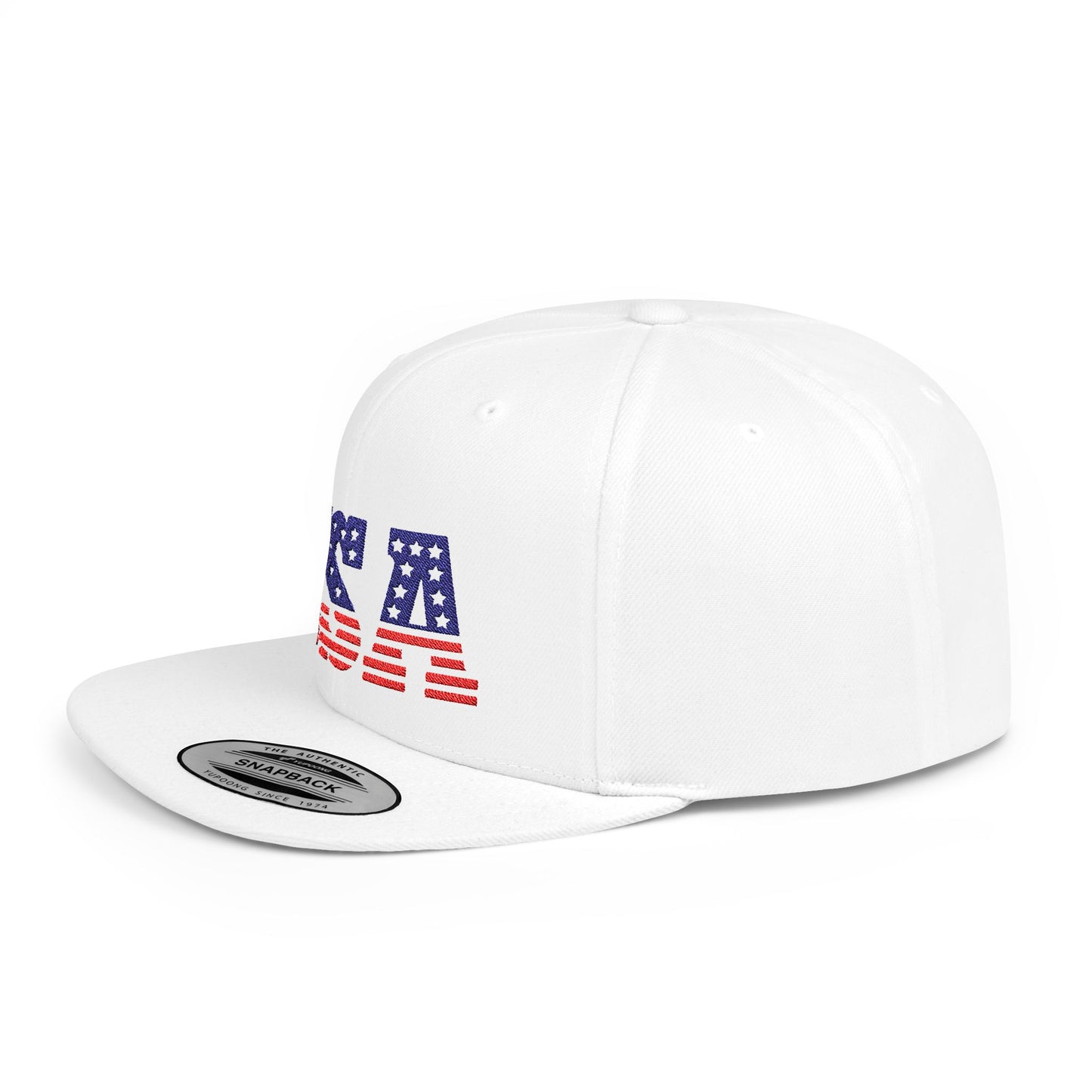 Princess Grace USA Flag Flat Bill Snapback Cap Patriotic Adjustable Hat for Summer Celebrations