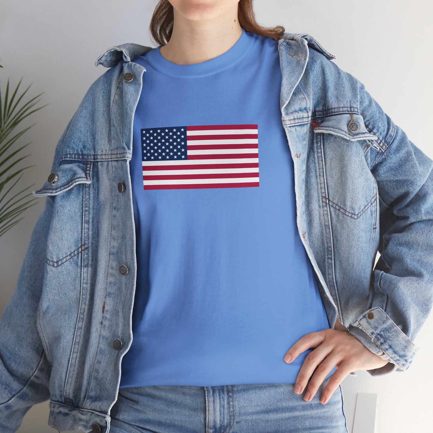 Princess Grace Patriotic Unisex Heavy Cotton Tee with USA Flag Design