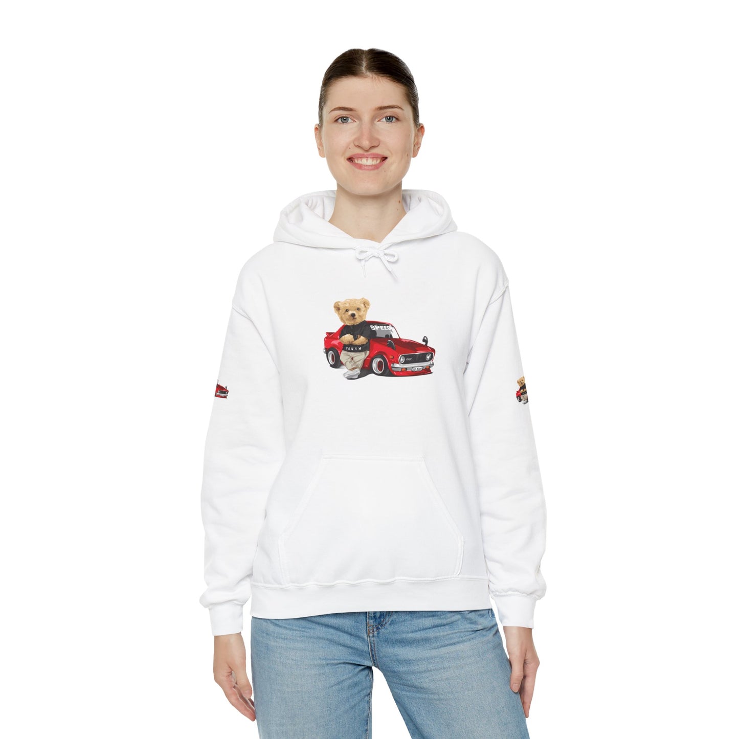 Princess Grace Vintage Bear Car Hoodie Fun Unisex Sweatshirt for Auto Lovers
