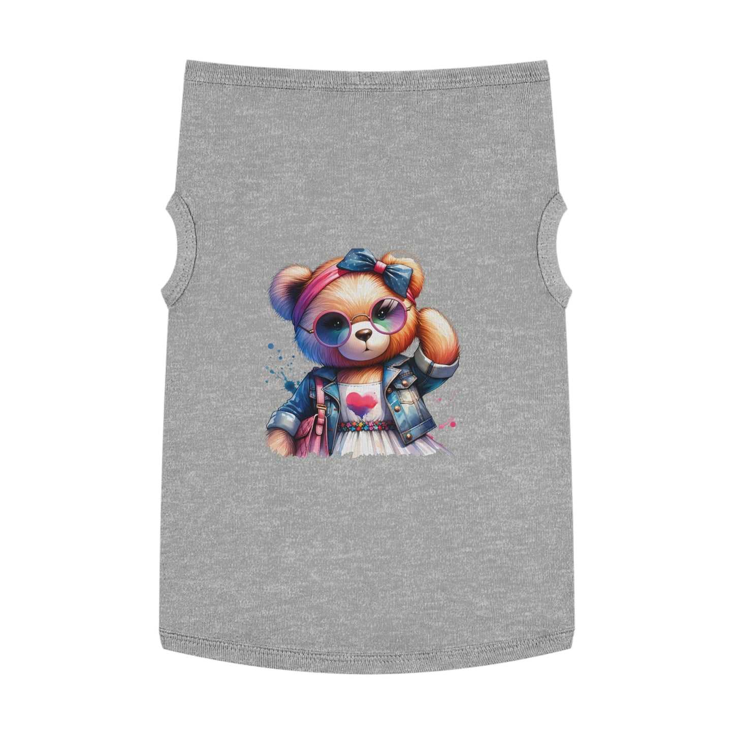 Princess Grace CUTE Bear Graphic Pet Tank Top Stylish and Fun Dog Apparel