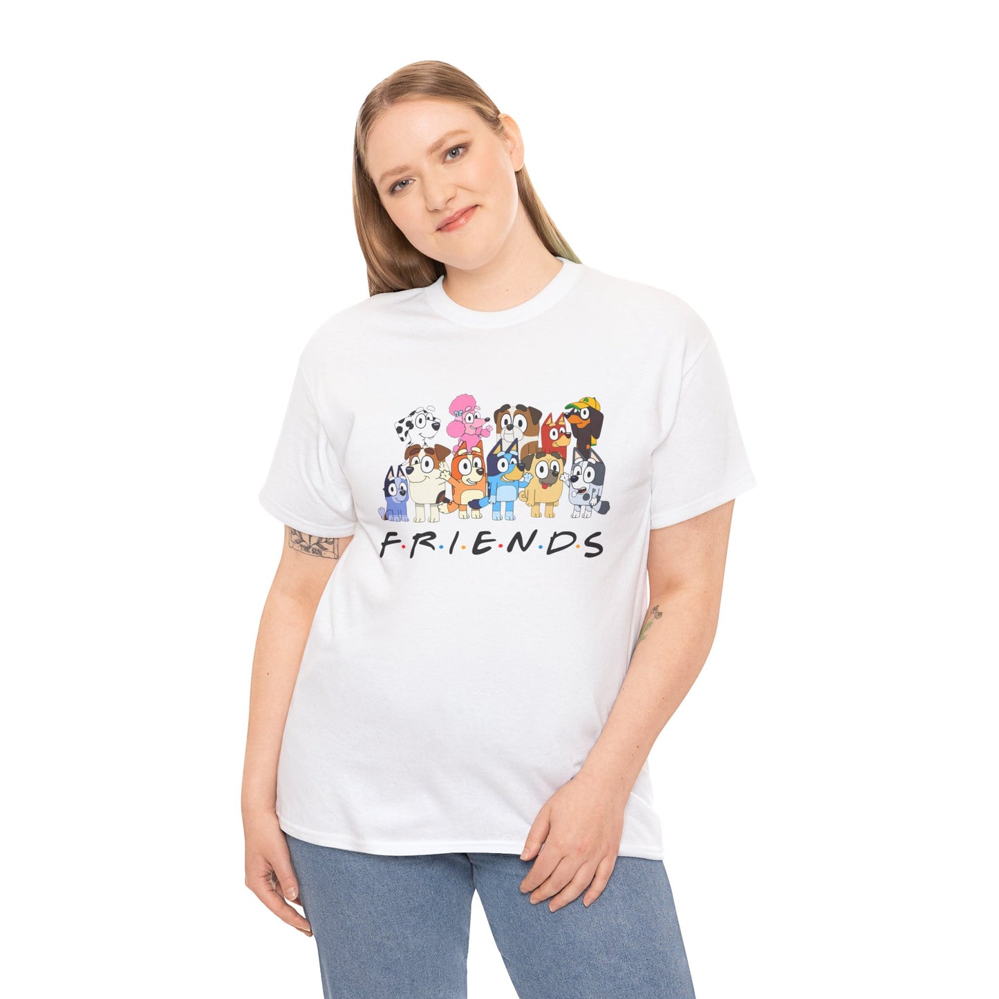 Princess Grace Bluey Friends Cartoon Unisex Heavy Cotton Tee Fun & Playful Design