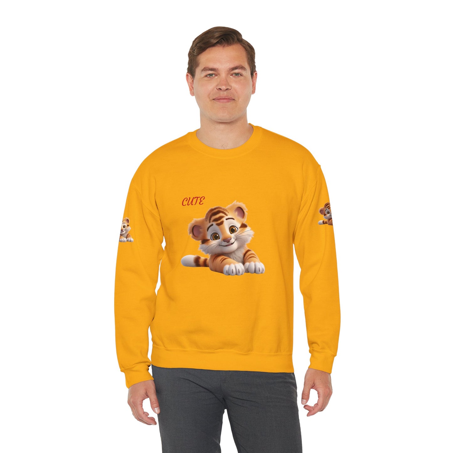 Princess Grace Cute Tiger Graphic Sweatshirt Unisex Heavy Blend Crewneck