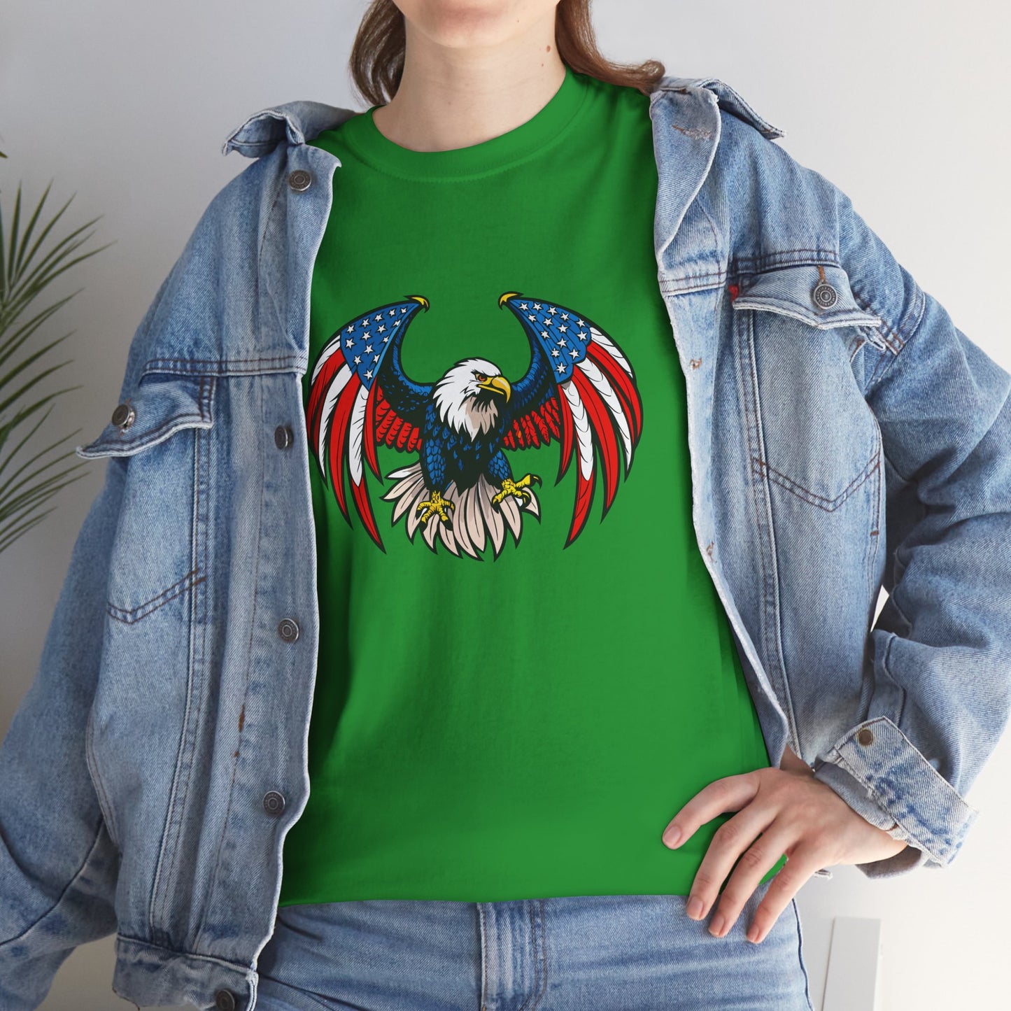 Princess Grace Patriotic Eagle Unisex Heavy Cotton Tee 4th of July Graphic T-Shirt