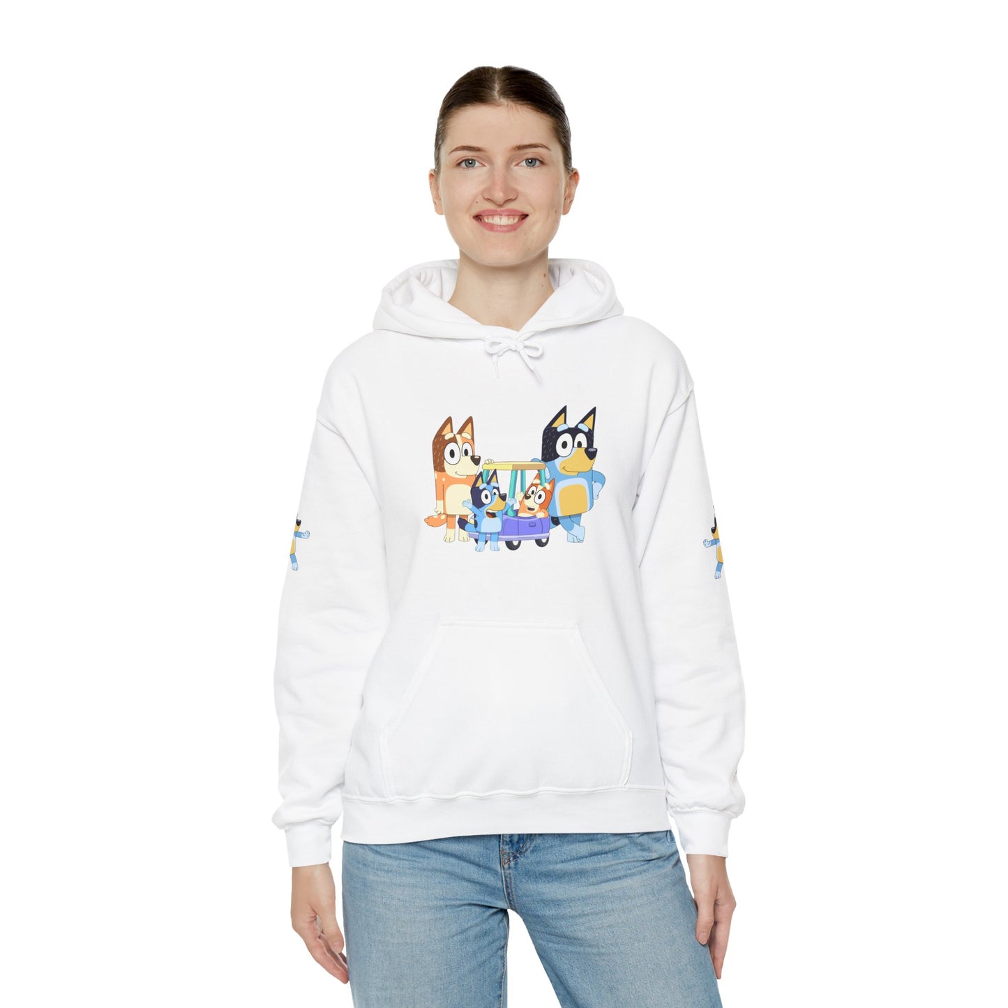 Princess Grace Bluey Fun Family Cartoon Hoodie - Unisex Heavy Blend with Playful Characters
