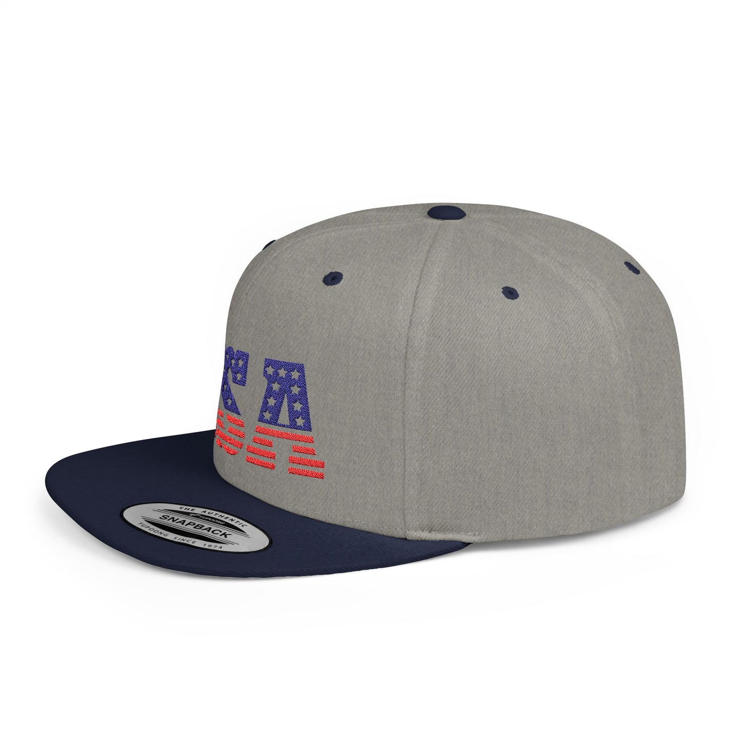 Princess Grace USA Flag Flat Bill Snapback Cap Patriotic Adjustable Hat for Summer Celebrations