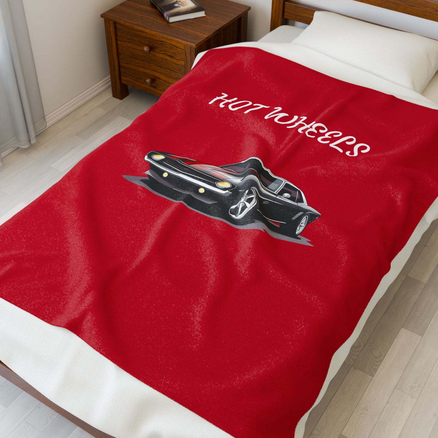 Princess Grace Hot Wheels Velveteen Plush Blanket Cozy Car Themed Throw for Auto Enthusiasts