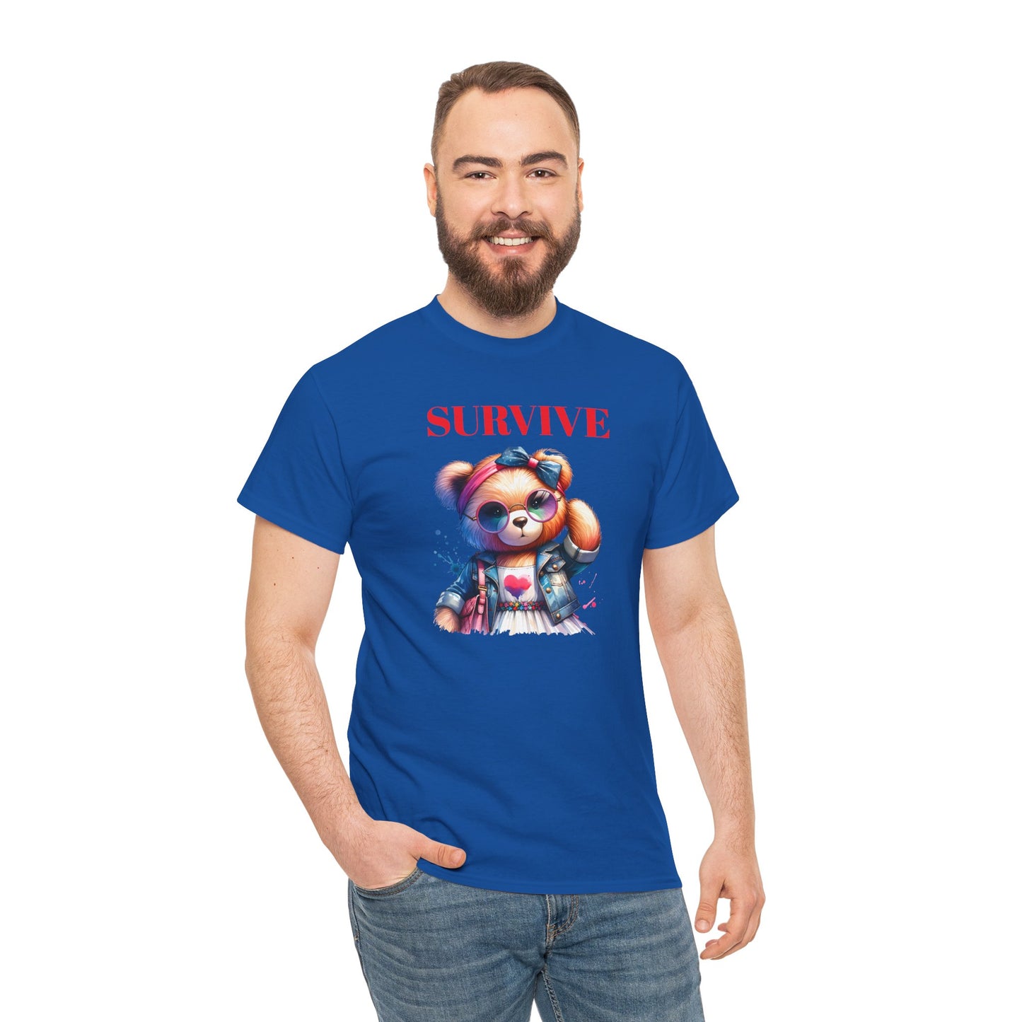 Princess Grace Survive Vibe Unisex Heavy Cotton Tee Fun and Edgy Graphic Tee for Casual Wear