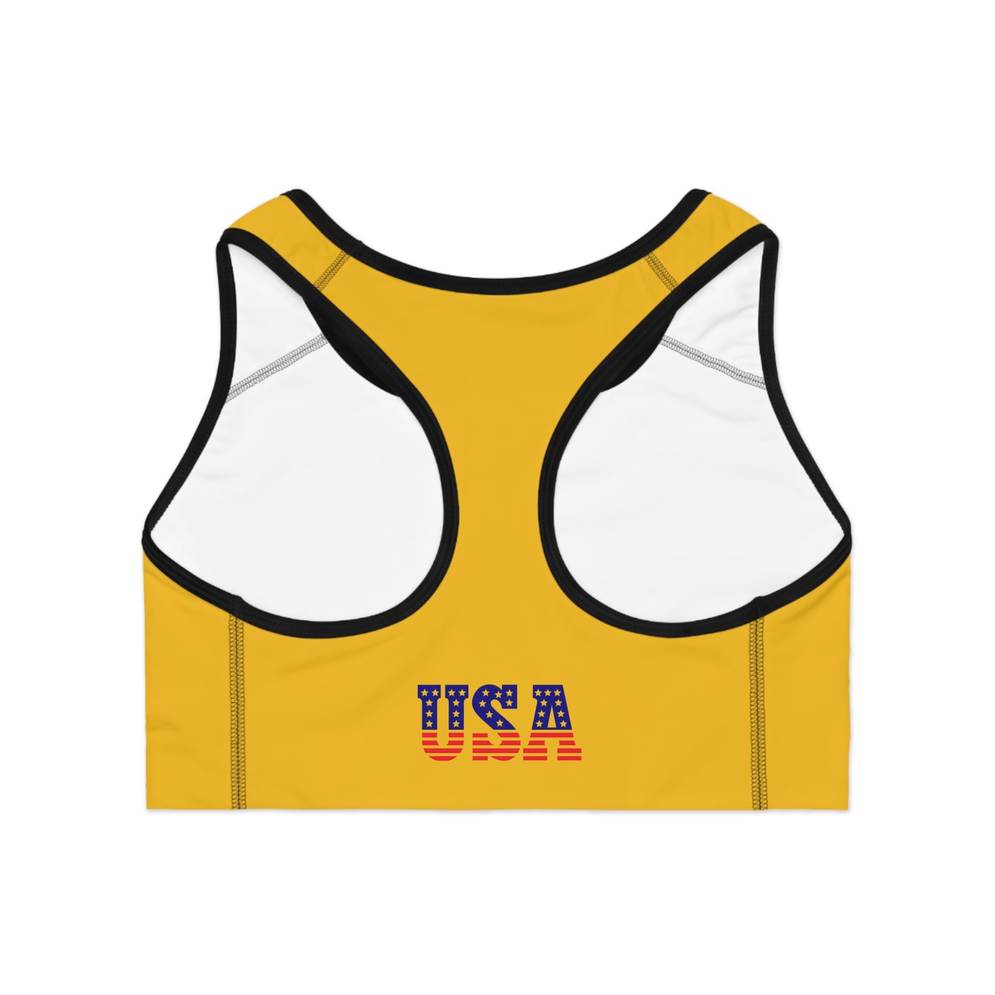 Princess Grace USA Flag Sports Bra - Perfect for Gym, Workout and Patriotic Events