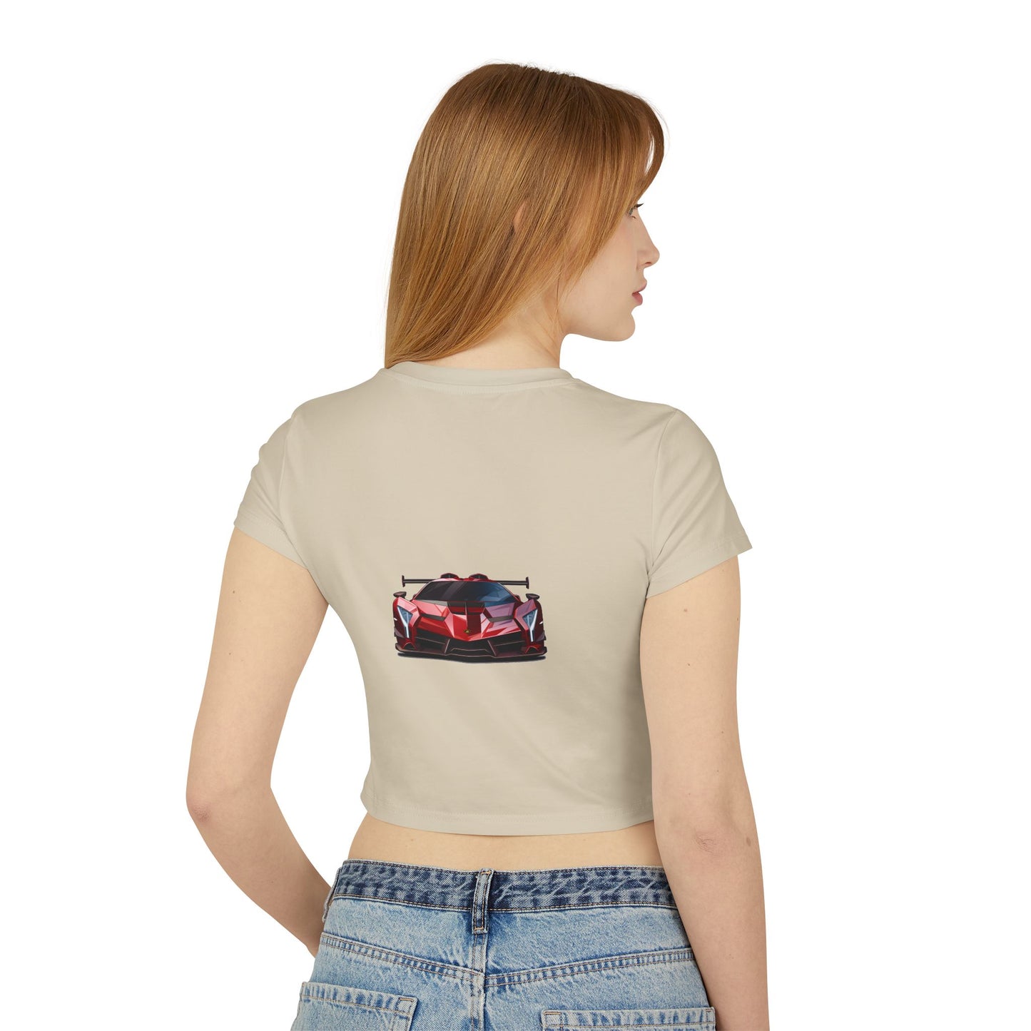Princess Grace Hot Wheels Women's Baby Tee Stylish Sports Car Graphic T-Shirt