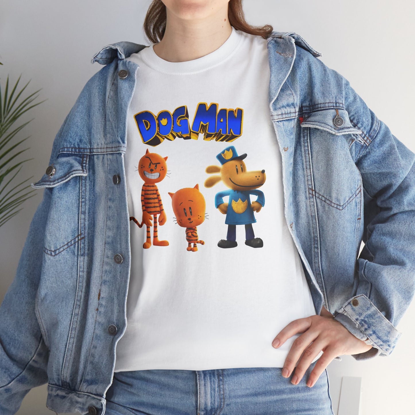 Princess Grace Dog Man Cartoon Unisex Heavy Cotton Tee Fun Graphic Tee for Kids and Fans