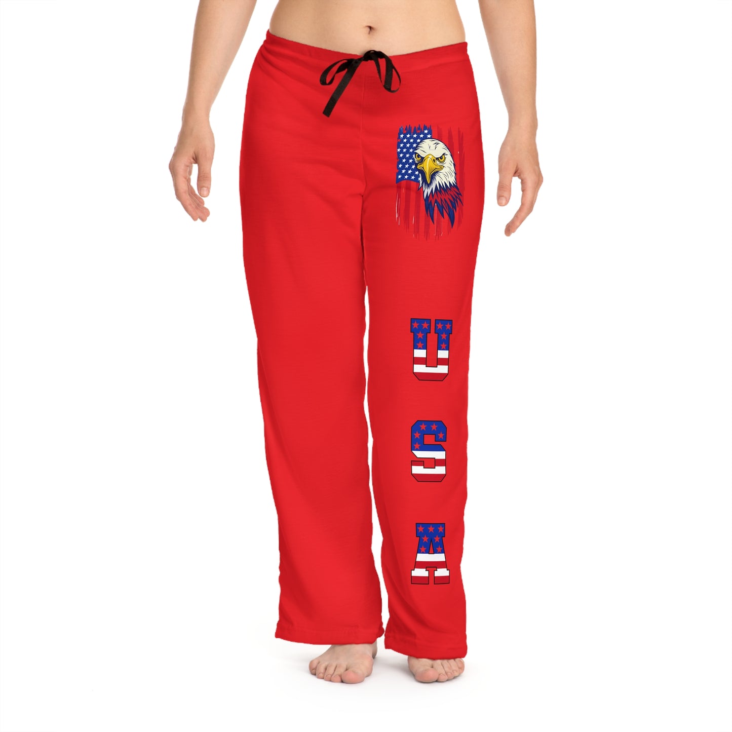 Princess Grace Patriotic Pajama Pants USA Flag Eagle Design for Relaxation and Celebrations