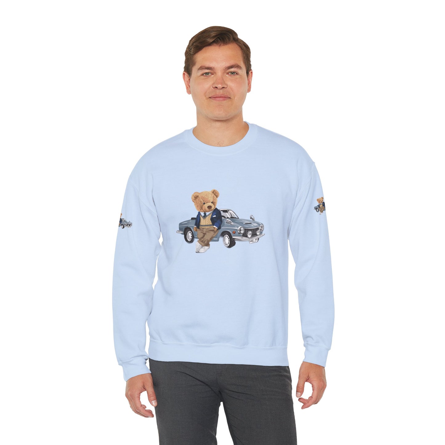 Princess Grace Stylish Crewneck Sweatshirt with Bear and Car Design