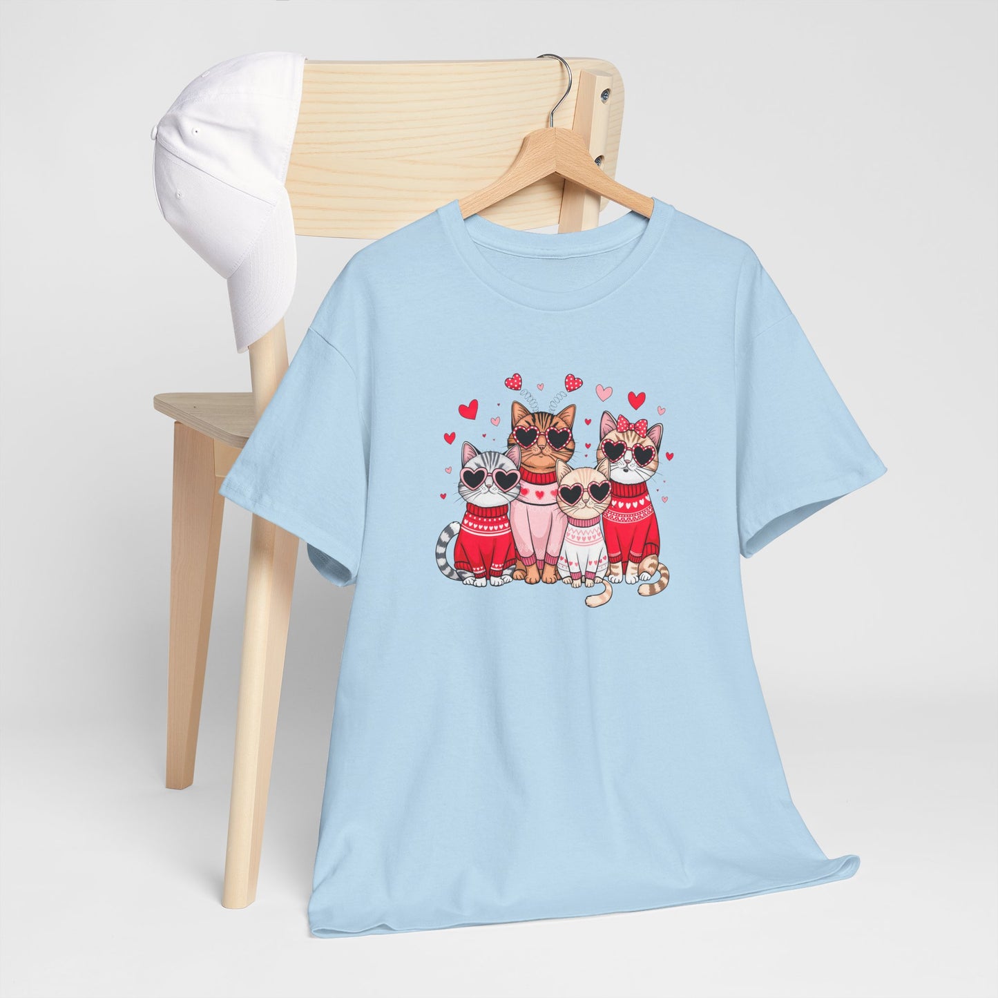Princess Grace Cute Cat Lovers Unisex Heavy Cotton Tee Adorable Cats in Sweaters