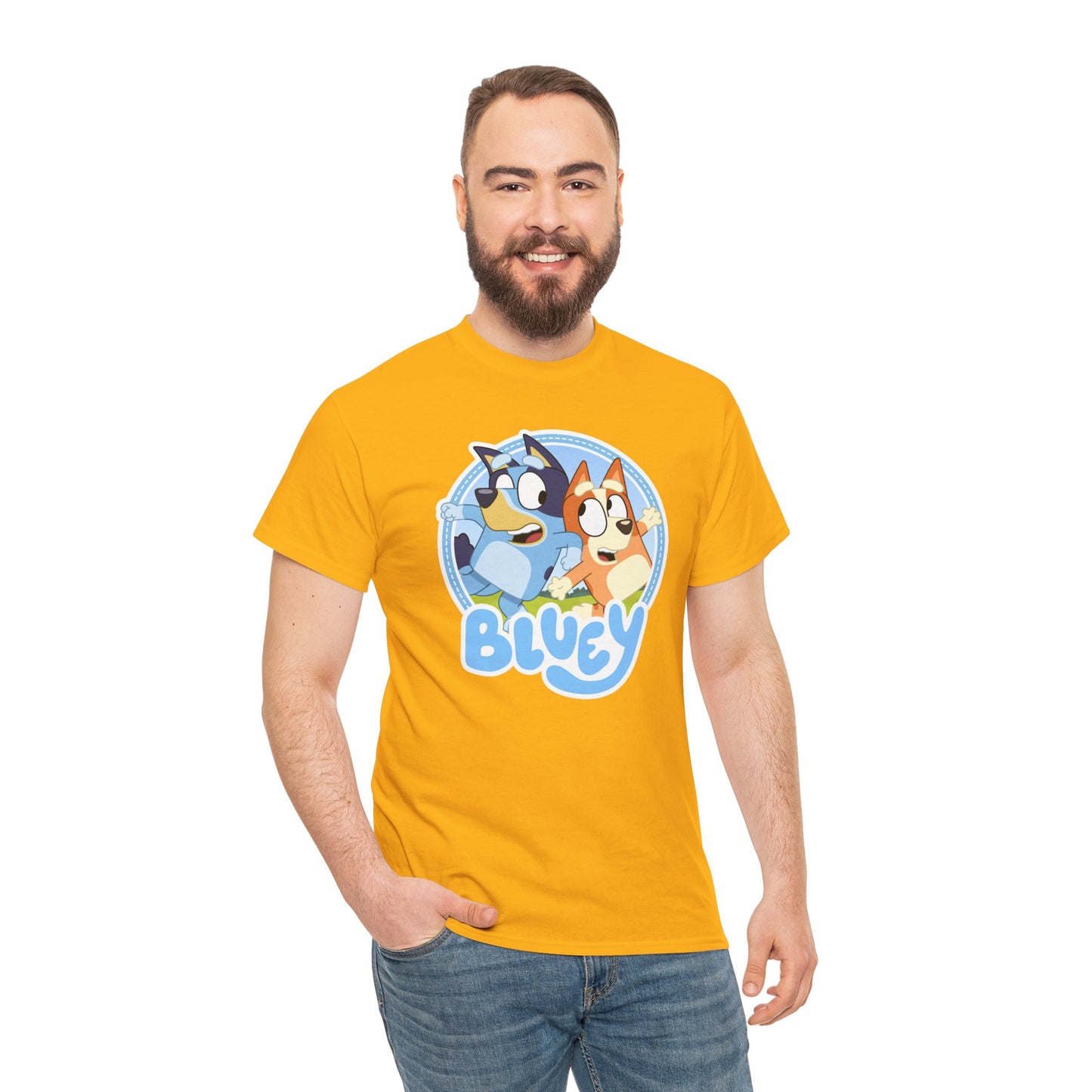 Princess Grace Bluey Fun Unisex Heavy Cotton Tee Perfect Gift for Kids and Cartoon Lovers