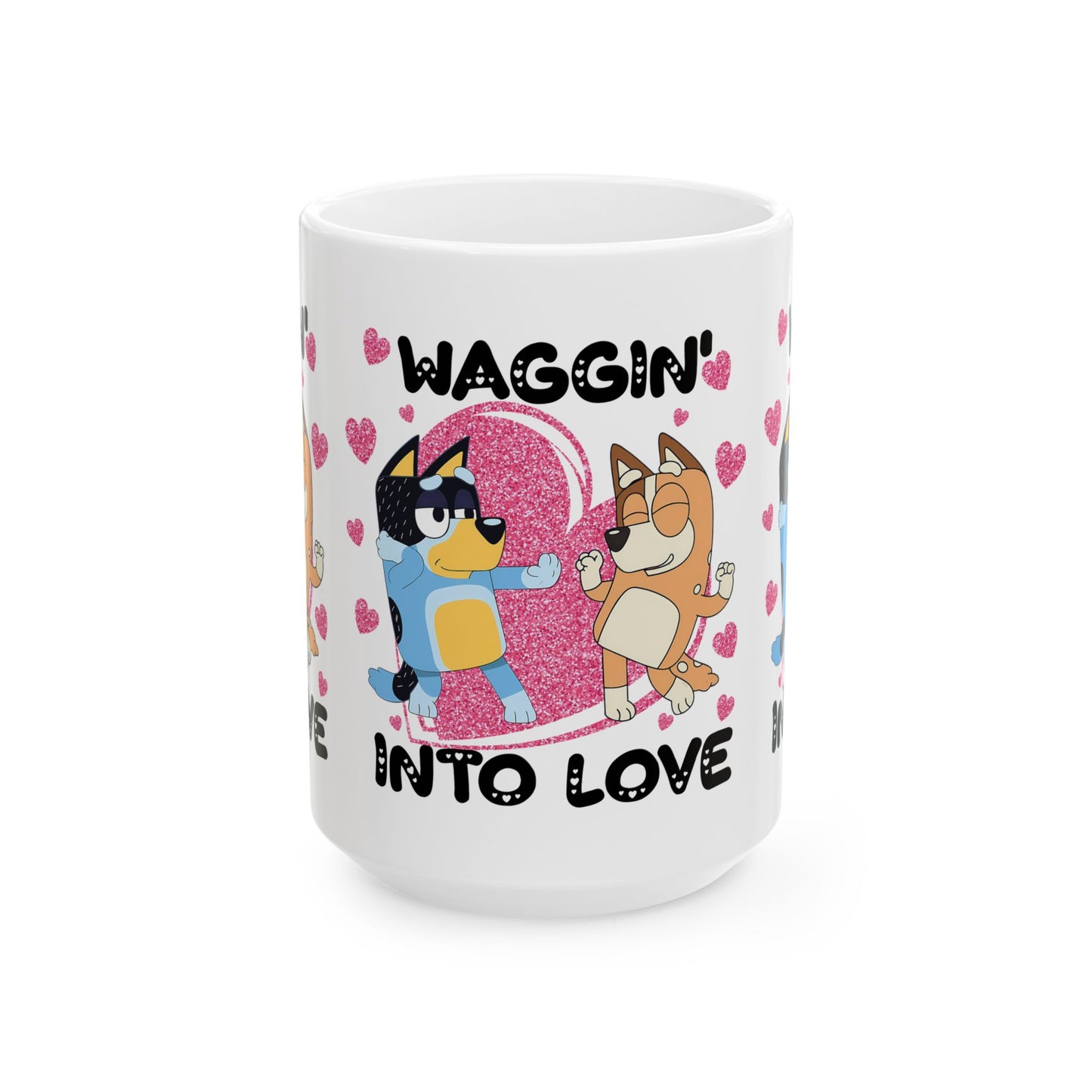 Princess Grace Waggin' into Love Ceramic Mug Cute Animal Design for Dog Lovers Perfect Gift for Valentine's Day