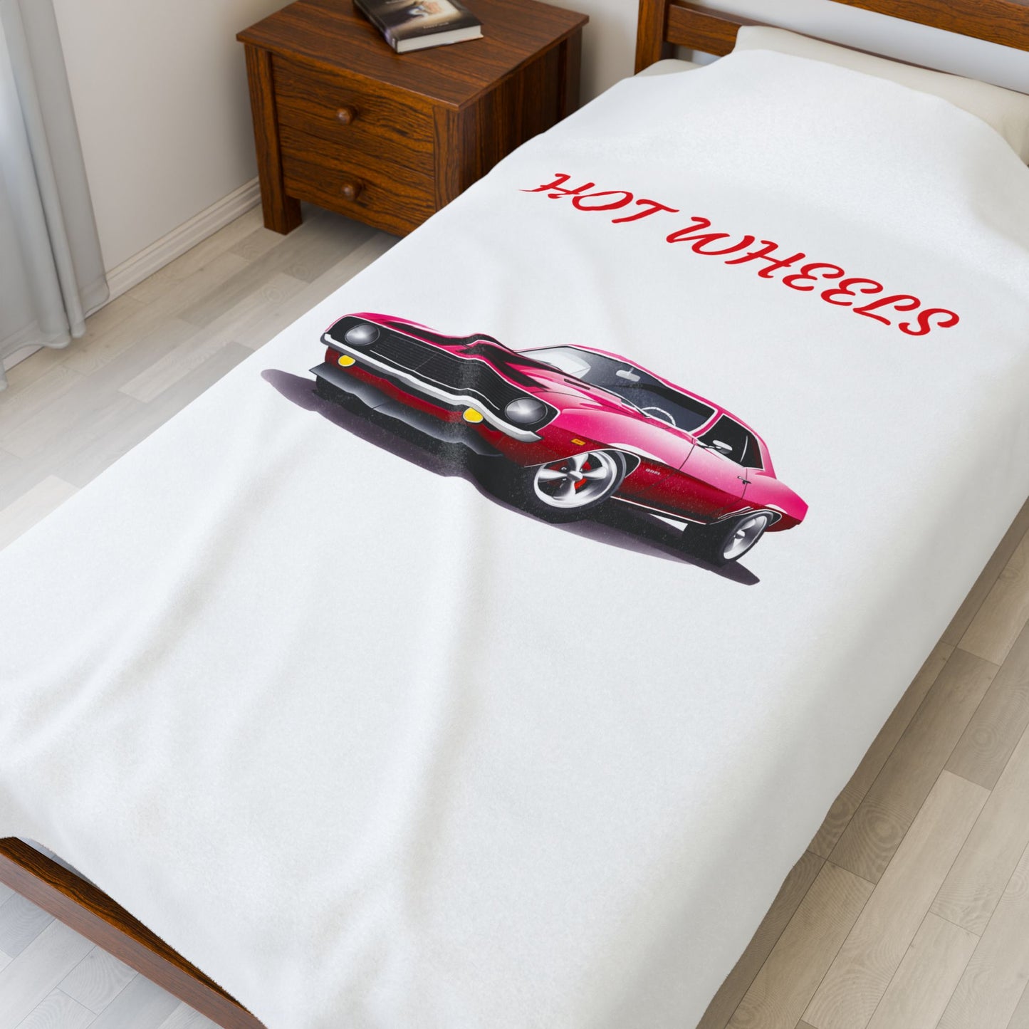 Princess Grace Hot Wheels Velveteen Plush Blanket Cozy Racing Car Throw for Kids & Car Enthusiasts