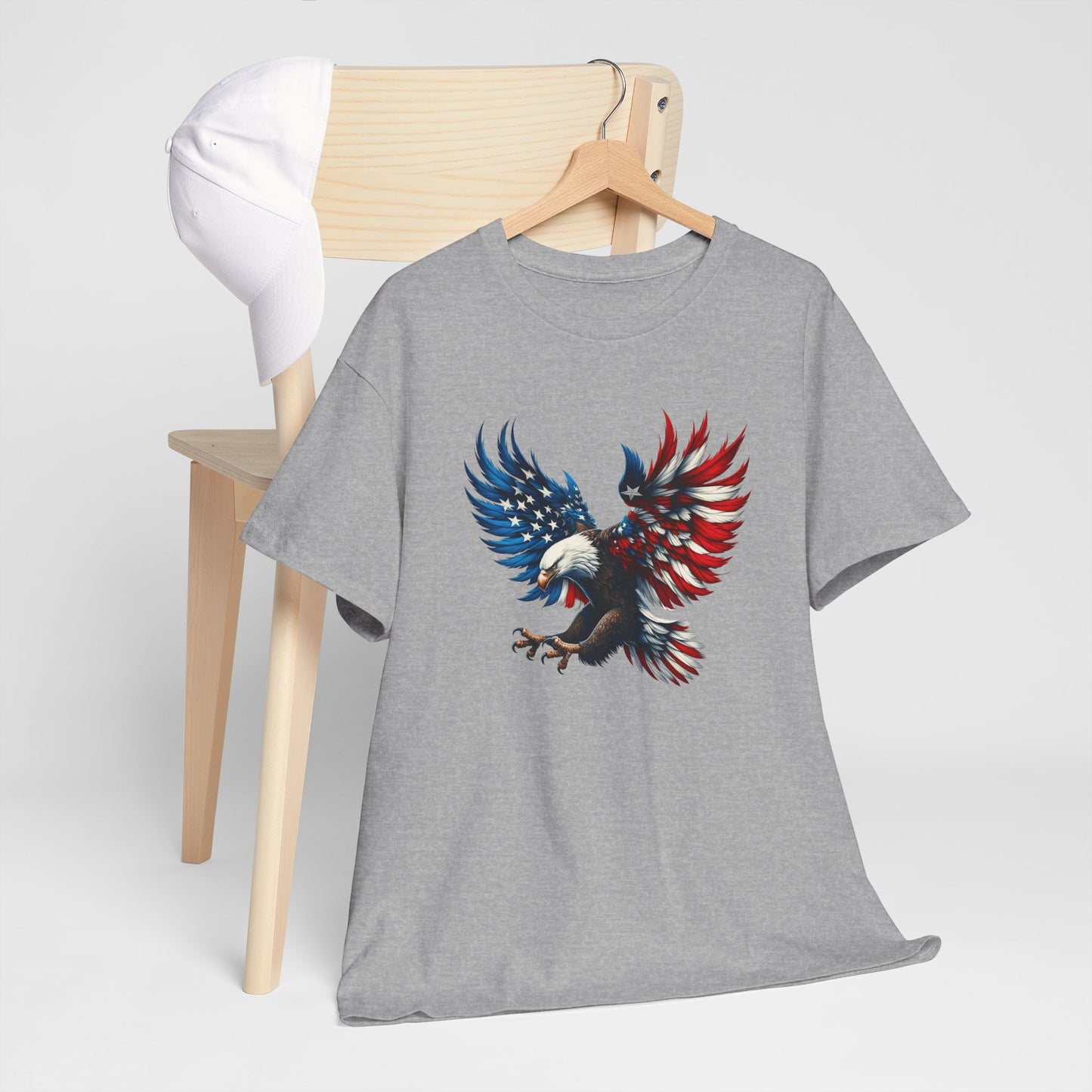 Princess Grace Patriotic Eagle Unisex Heavy Cotton Tee Bold USA Graphic Shirt