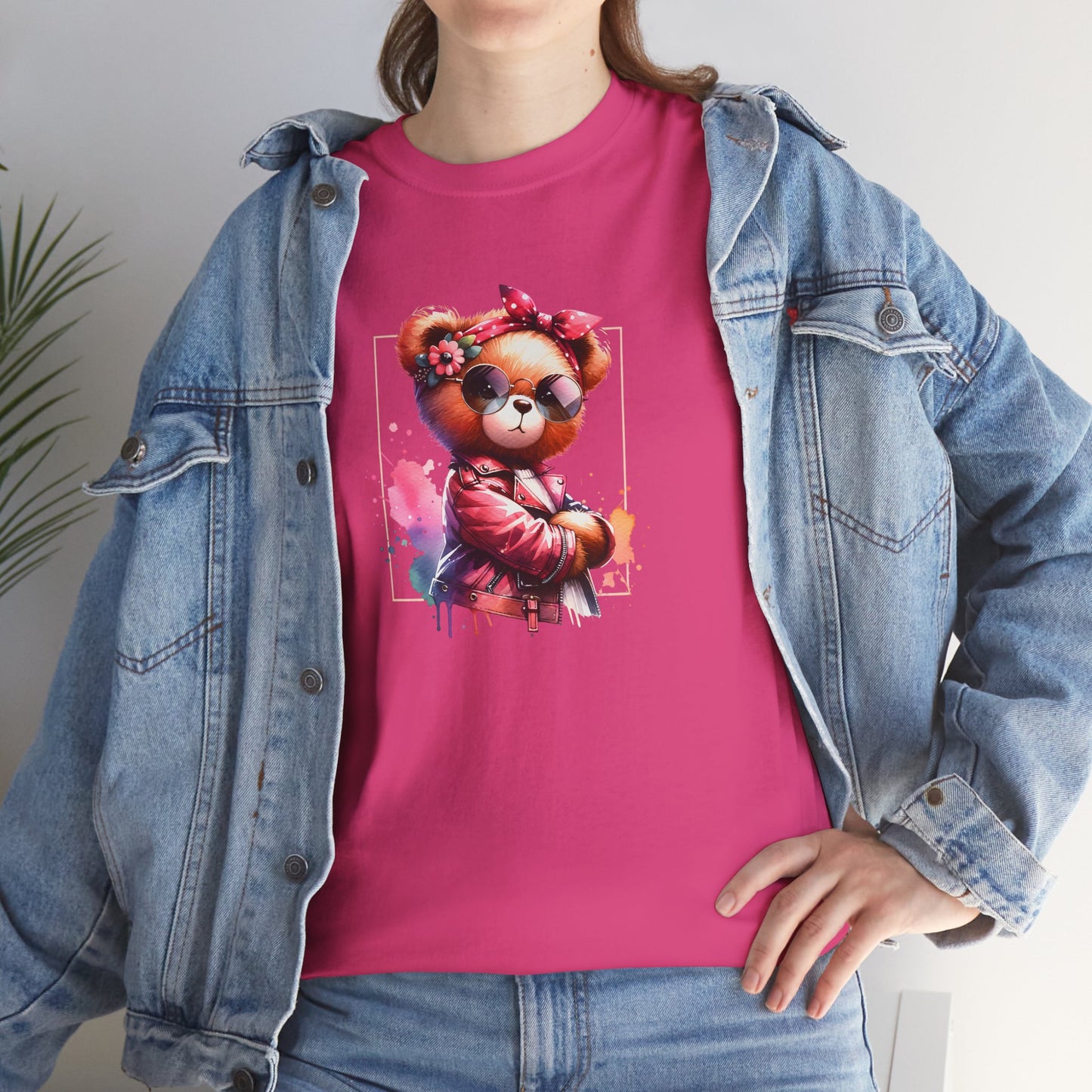 Princess Grace Cool Bear Graphic Unisex Heavy Cotton Tee Perfect for Casual Wear