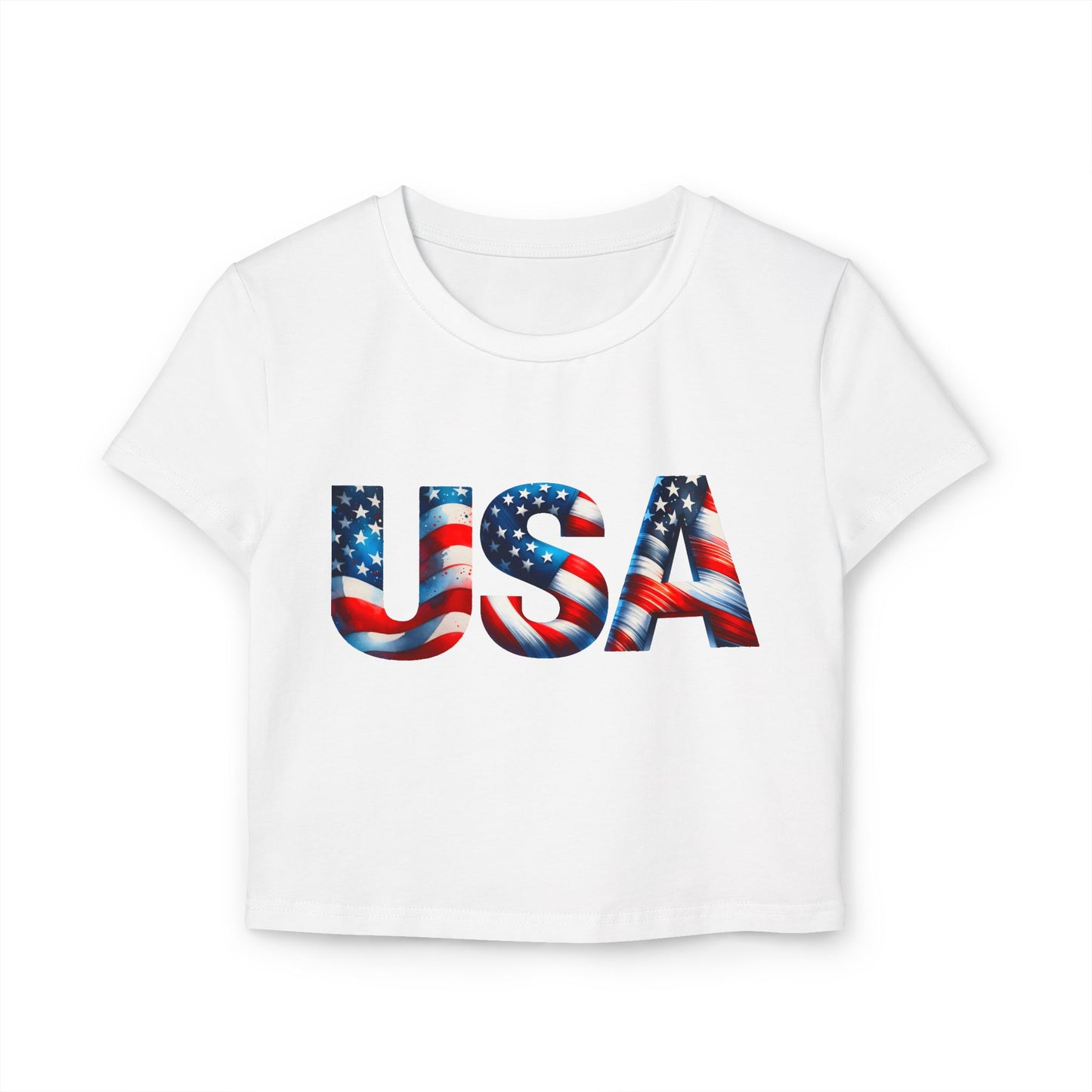 Princess Grace Patriotic USA Women's Baby Tee Celebrate Independence Day in Style