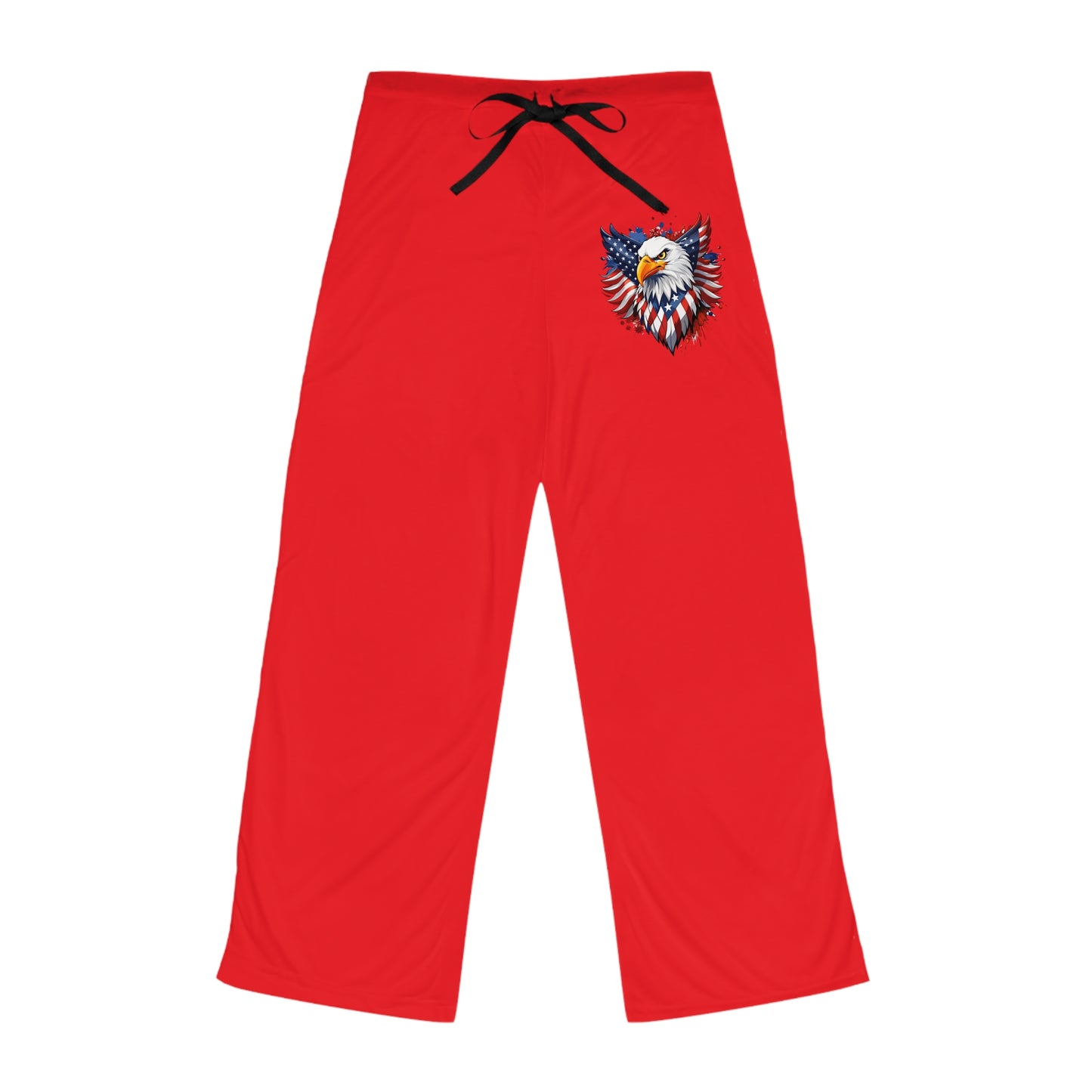 Princess Grace Eagle Emblem Pajama Pants Comfy Red Loungewear for Independence Day