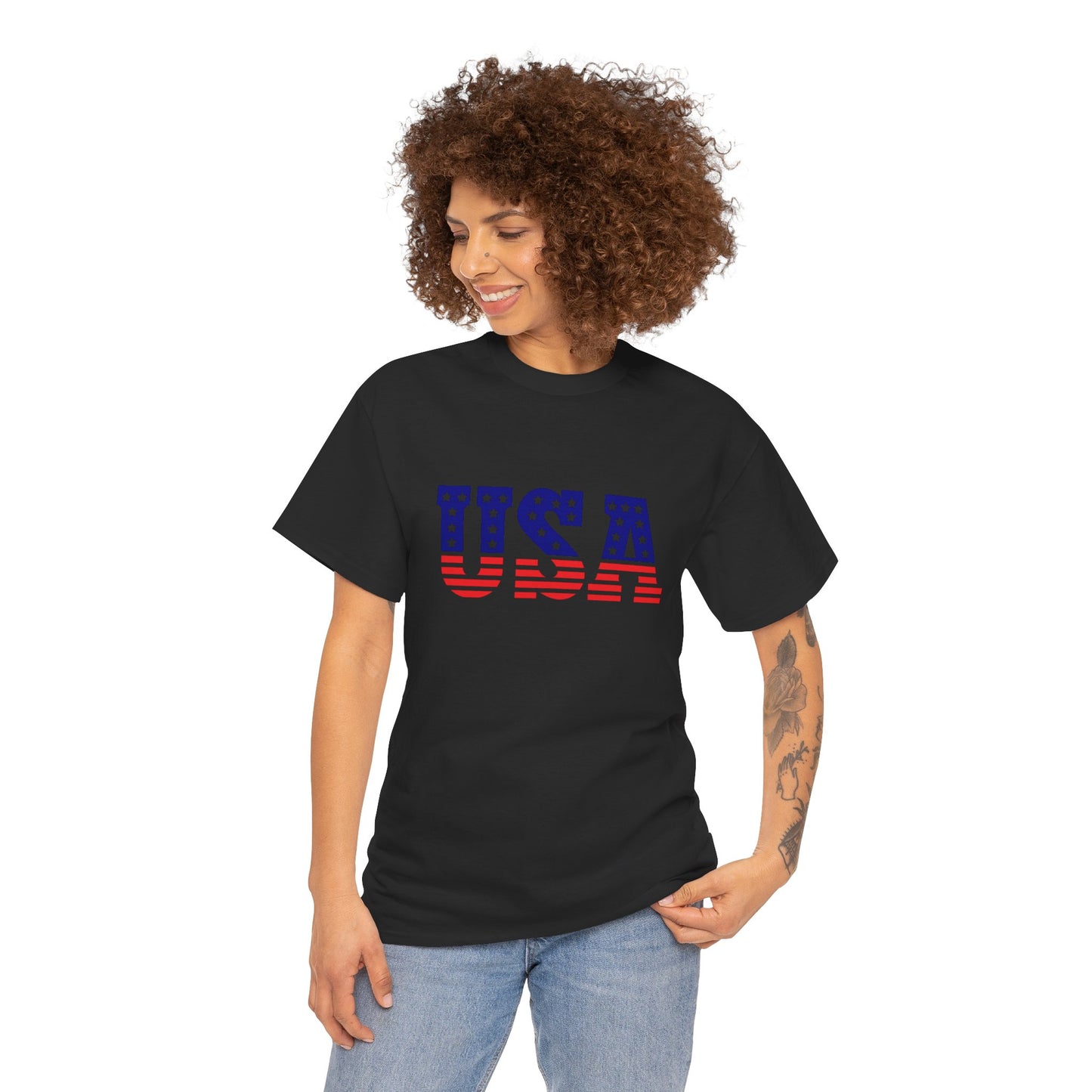 Princess Grace Patriotic USA Unisex Heavy Cotton Tee Comfortable Independence Day Apparel
