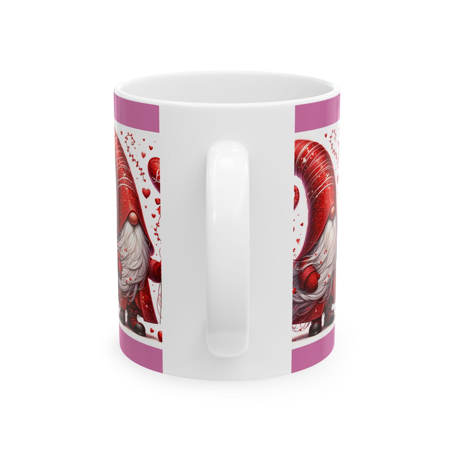 Princess Grace Valentine's Day Gnome Ceramic Mug Whimsical 11oz & 15oz Cuppa with Love Design