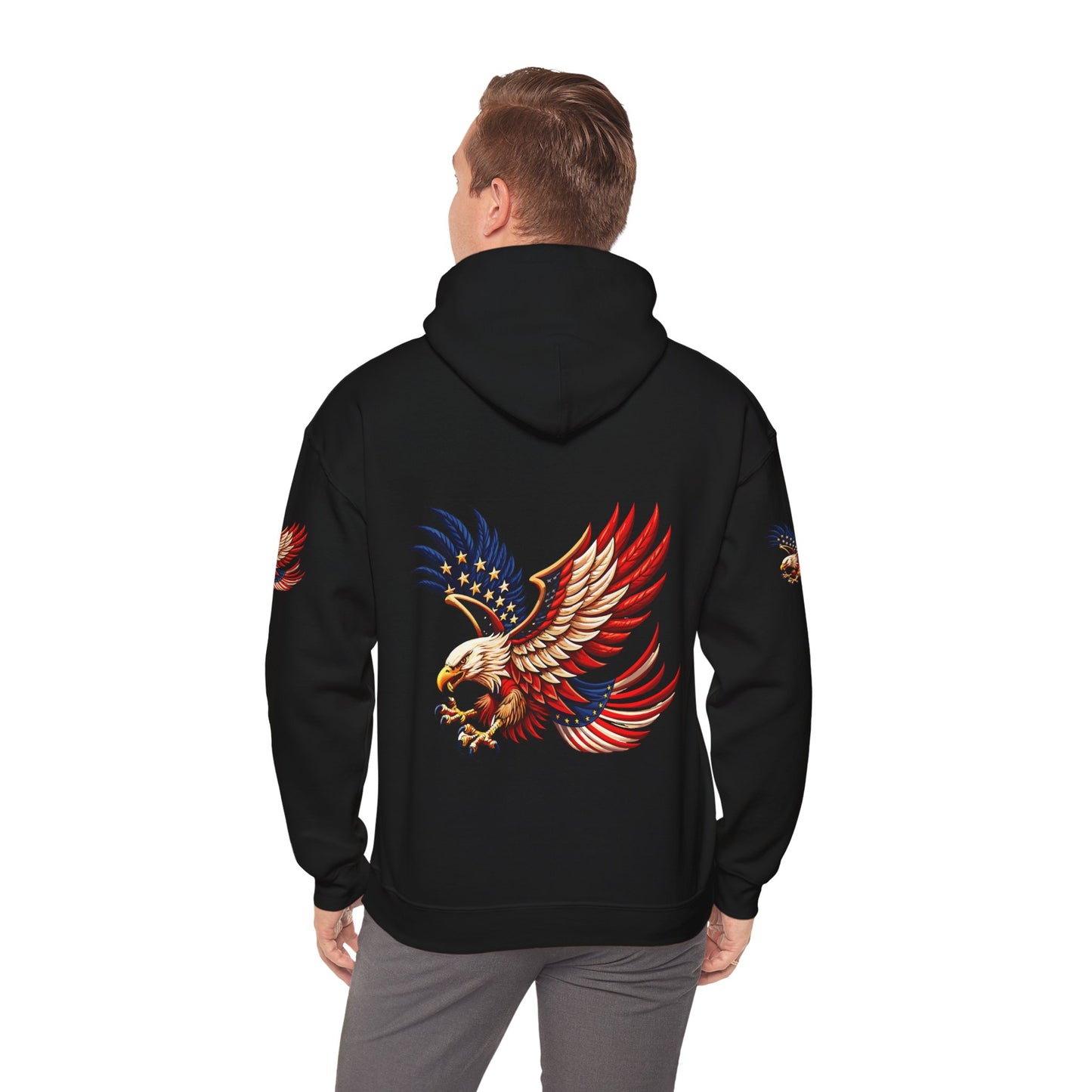 Princess grace Patriotic Eagle Hooded Sweatshirt Unisex Heavy Blend