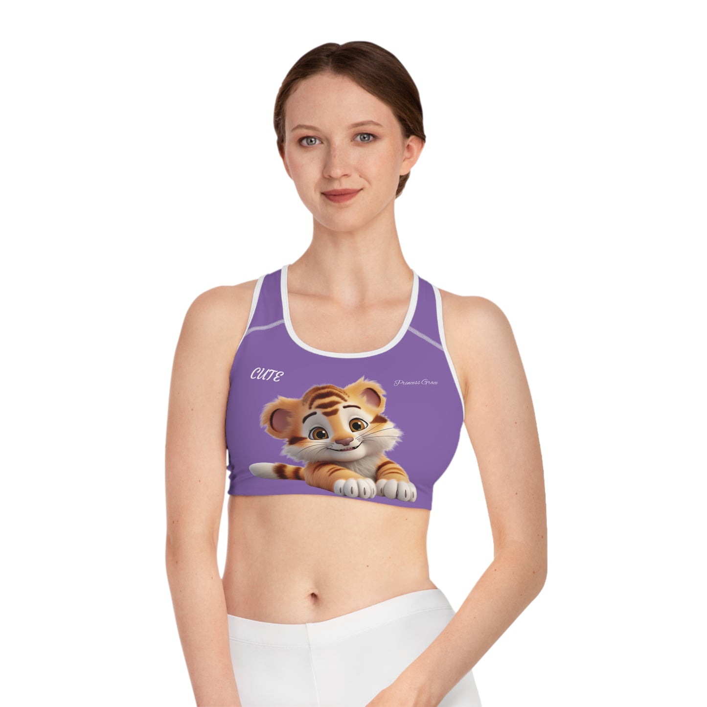 Princess Grace Cute Tiger Sports Bra Fun Activewear