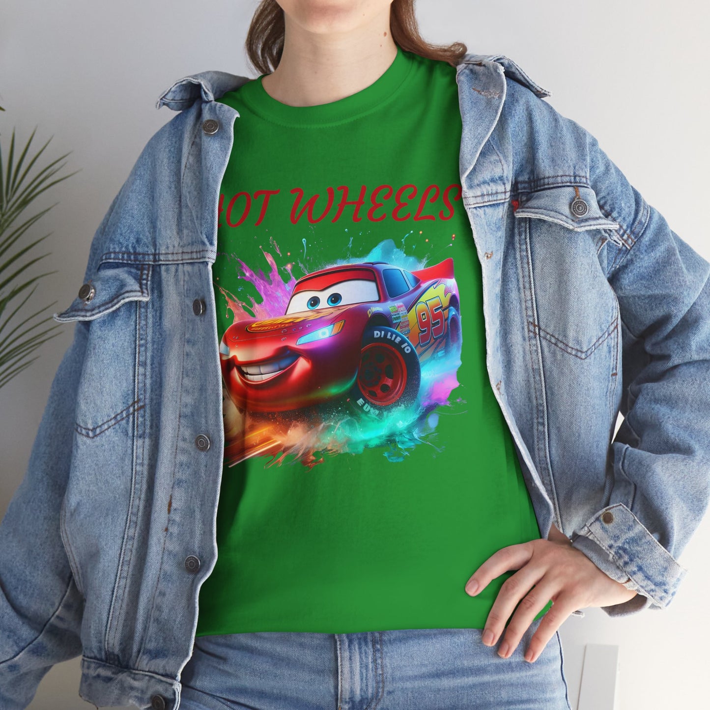 Princess Grace Hot Wheels Unisex Heavy Cotton Tee Fun Car Graphic T-Shirt for Kids and Adults