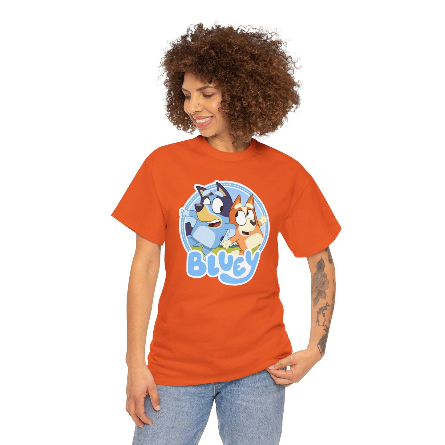 Princess Grace Bluey Fun Unisex Heavy Cotton Tee Perfect Gift for Kids and Cartoon Lovers