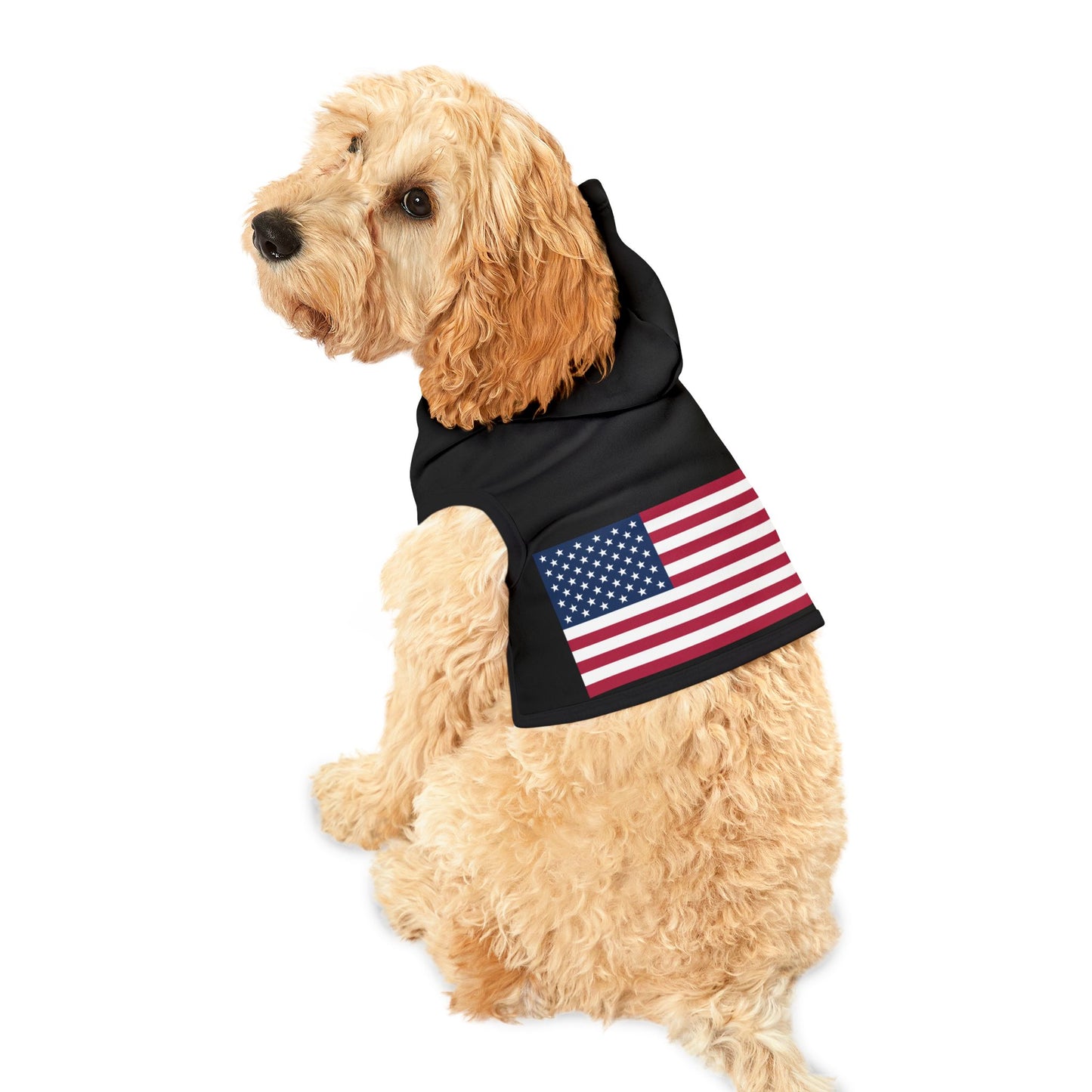 Princess Grace Patriotic Pet Hoodie American Flag Design for Stylish Pups