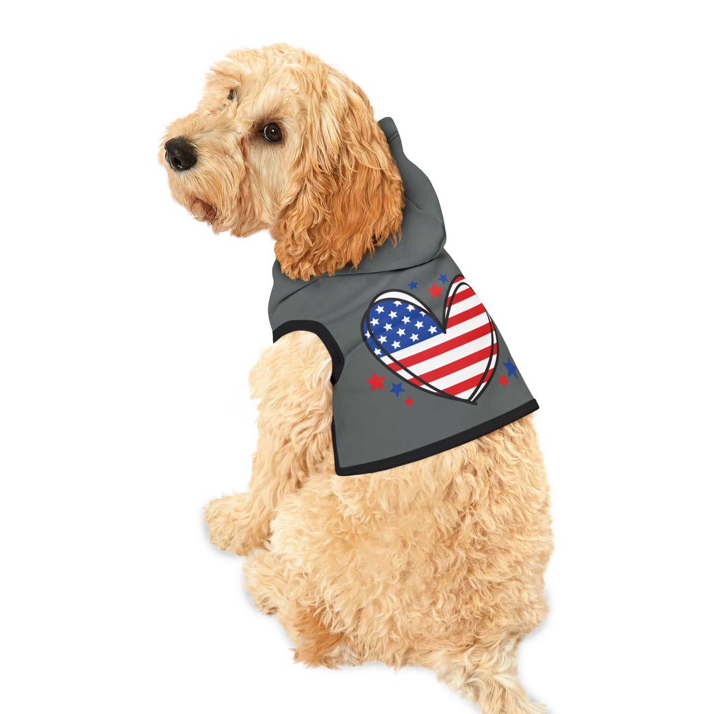 Princess Grace Patriotic Pet Hoodie Cozy Dog Apparel for Independence Day Celebrations