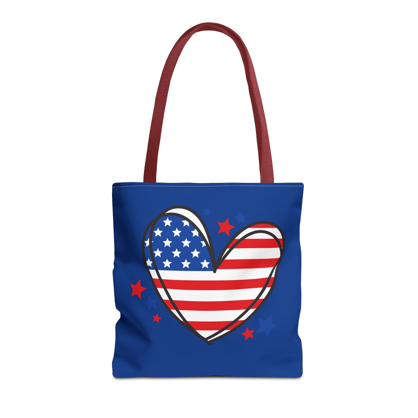 Princess Grace Patriotic Heart Tote Bag USA Flag Design for Independence Day