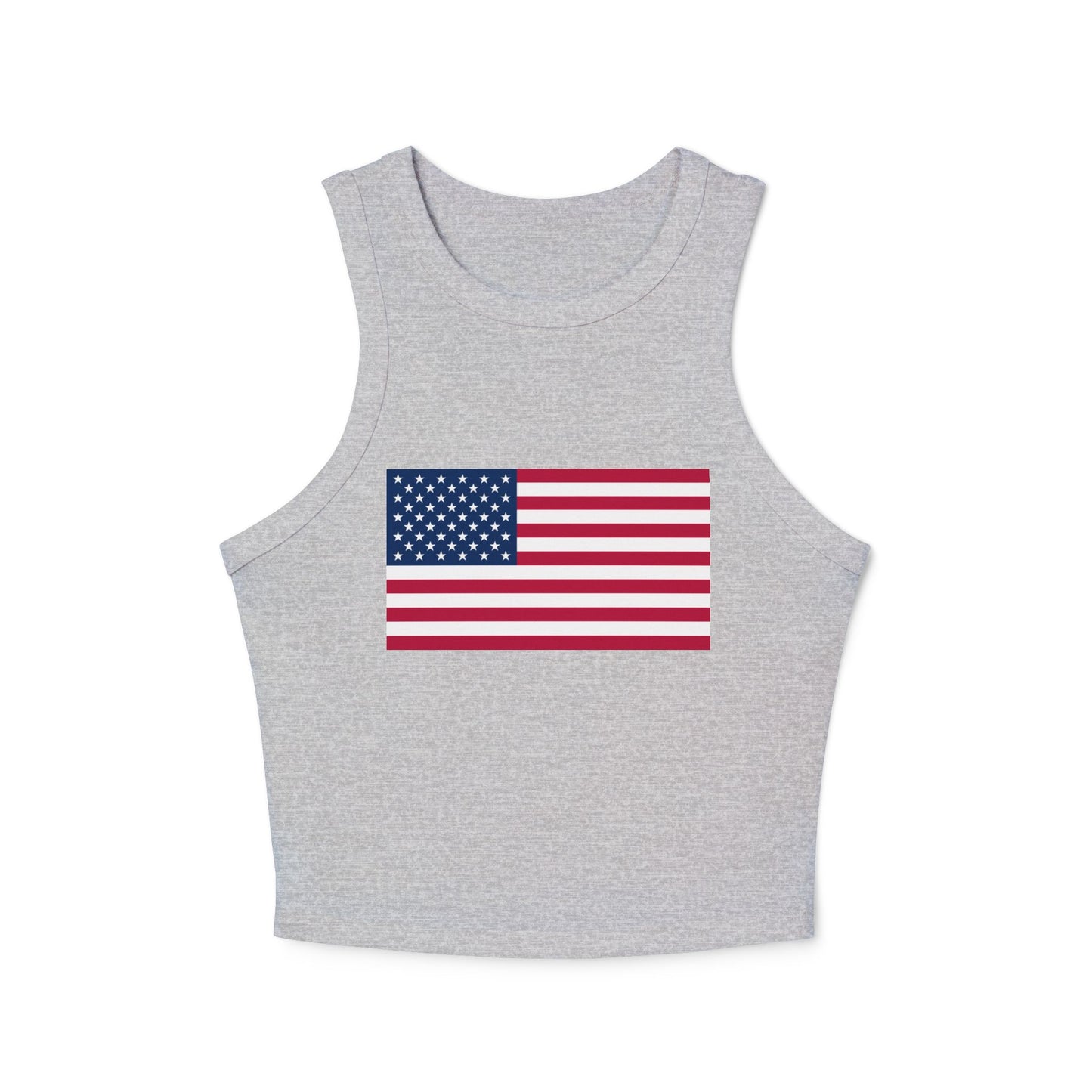 Princess Grace Patriotic USA Flag Racer Tank Top for Women