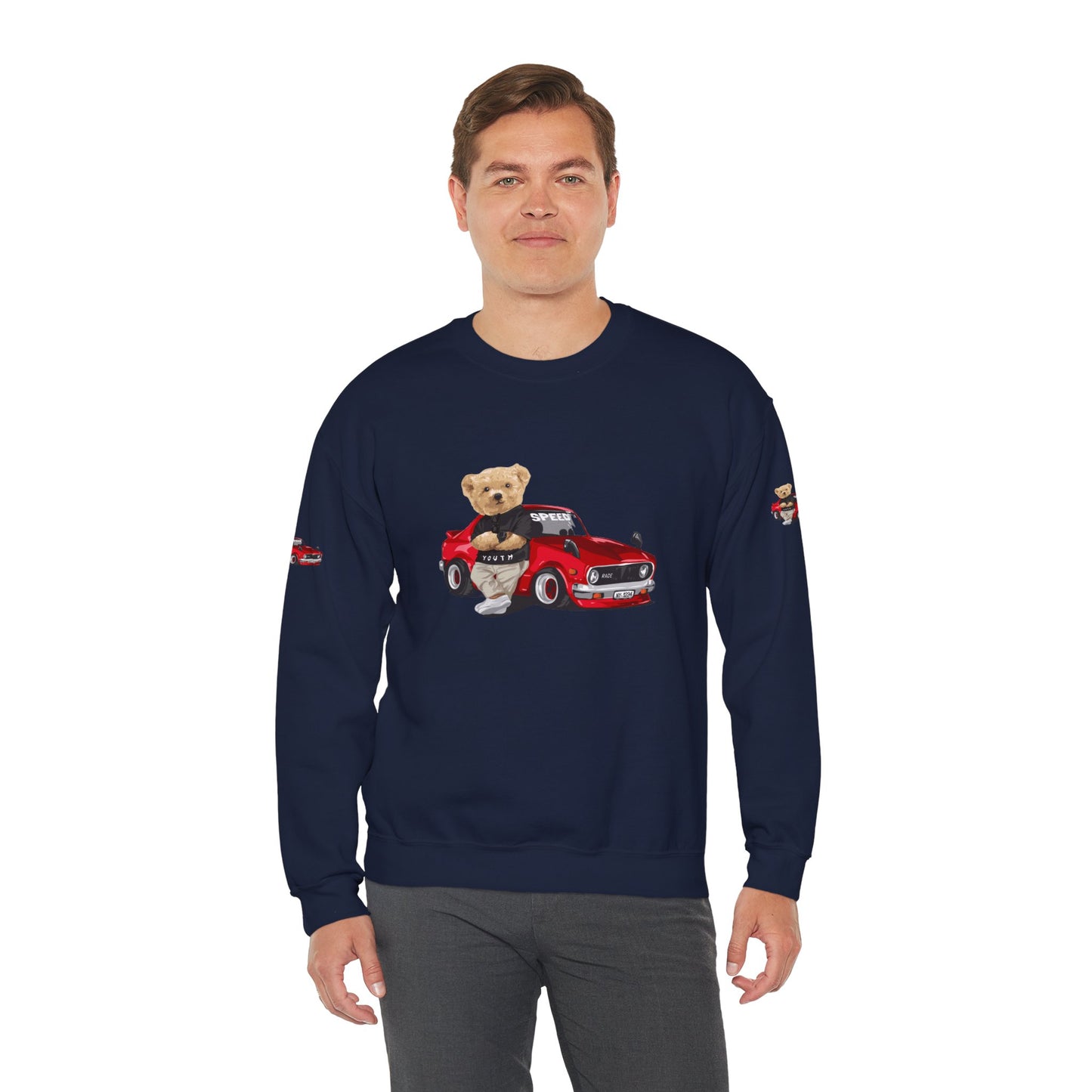 Princess Grace Cute Bear Vintage Car Sweatshirt Unisex Heavy Blend Crewneck