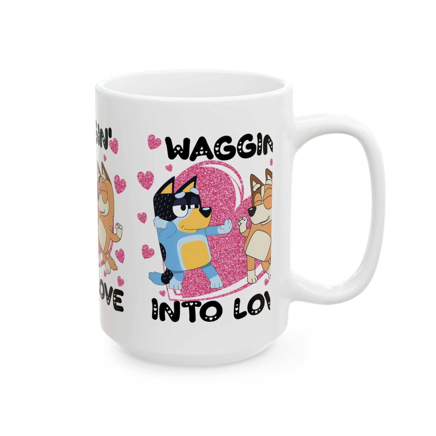 Princess Grace Waggin' into Love Ceramic Mug Cute Animal Design for Dog Lovers Perfect Gift for Valentine's Day