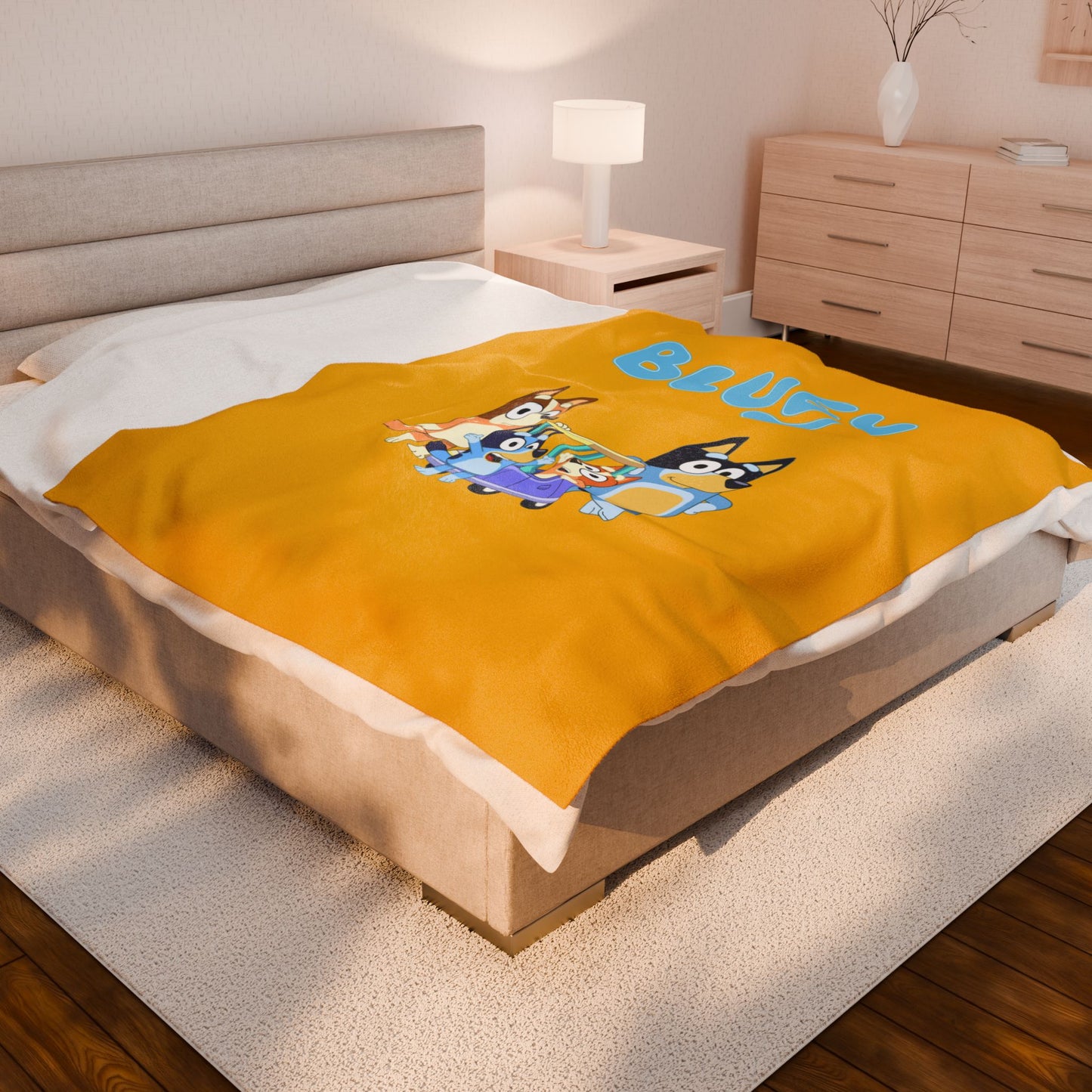 Princess Grace Cozy Bluey Velveteen Plush Blanket for Kids