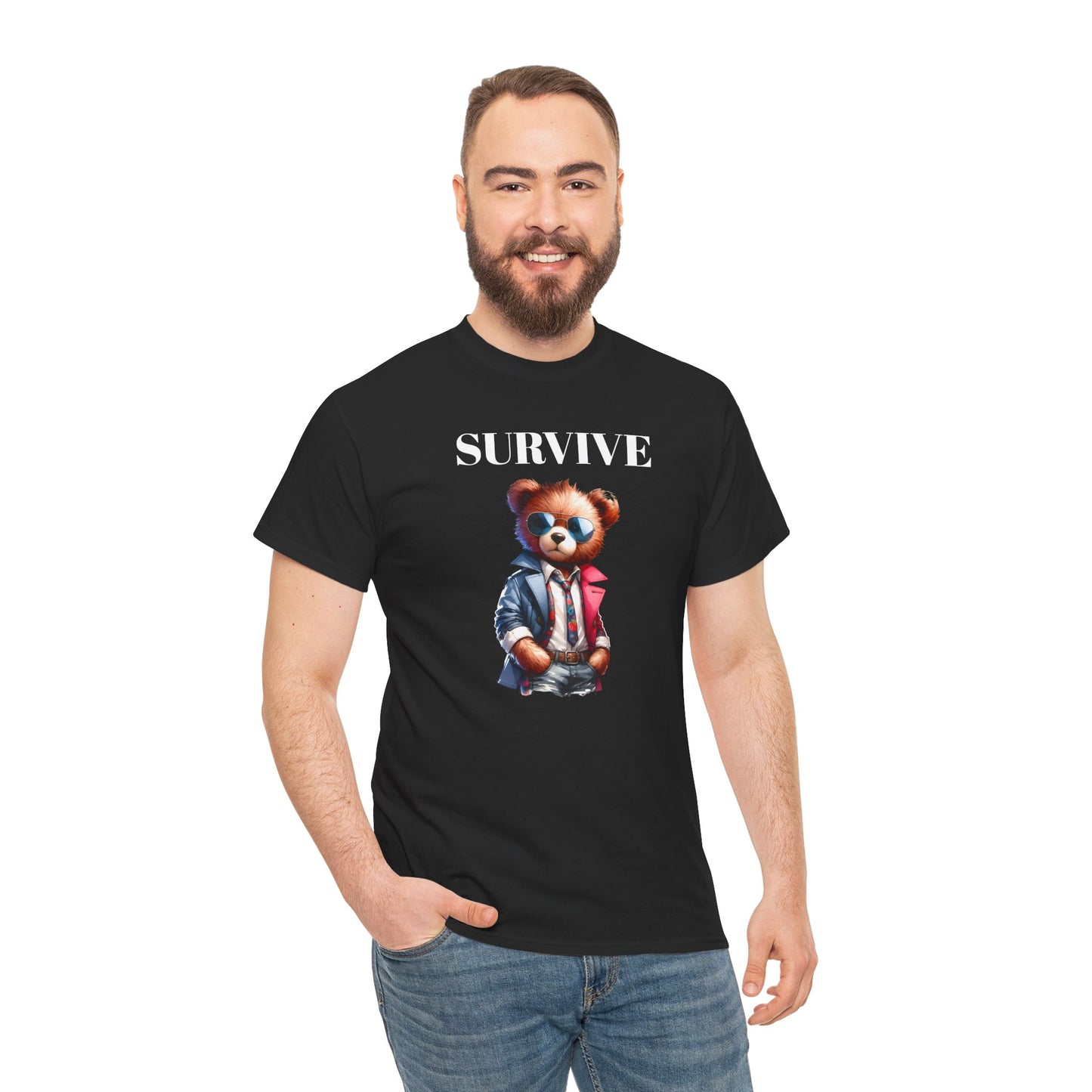 Princess Grace Survive Graphic Unisex Heavy Cotton Tee Cool Casual Wear for Animal Lovers
